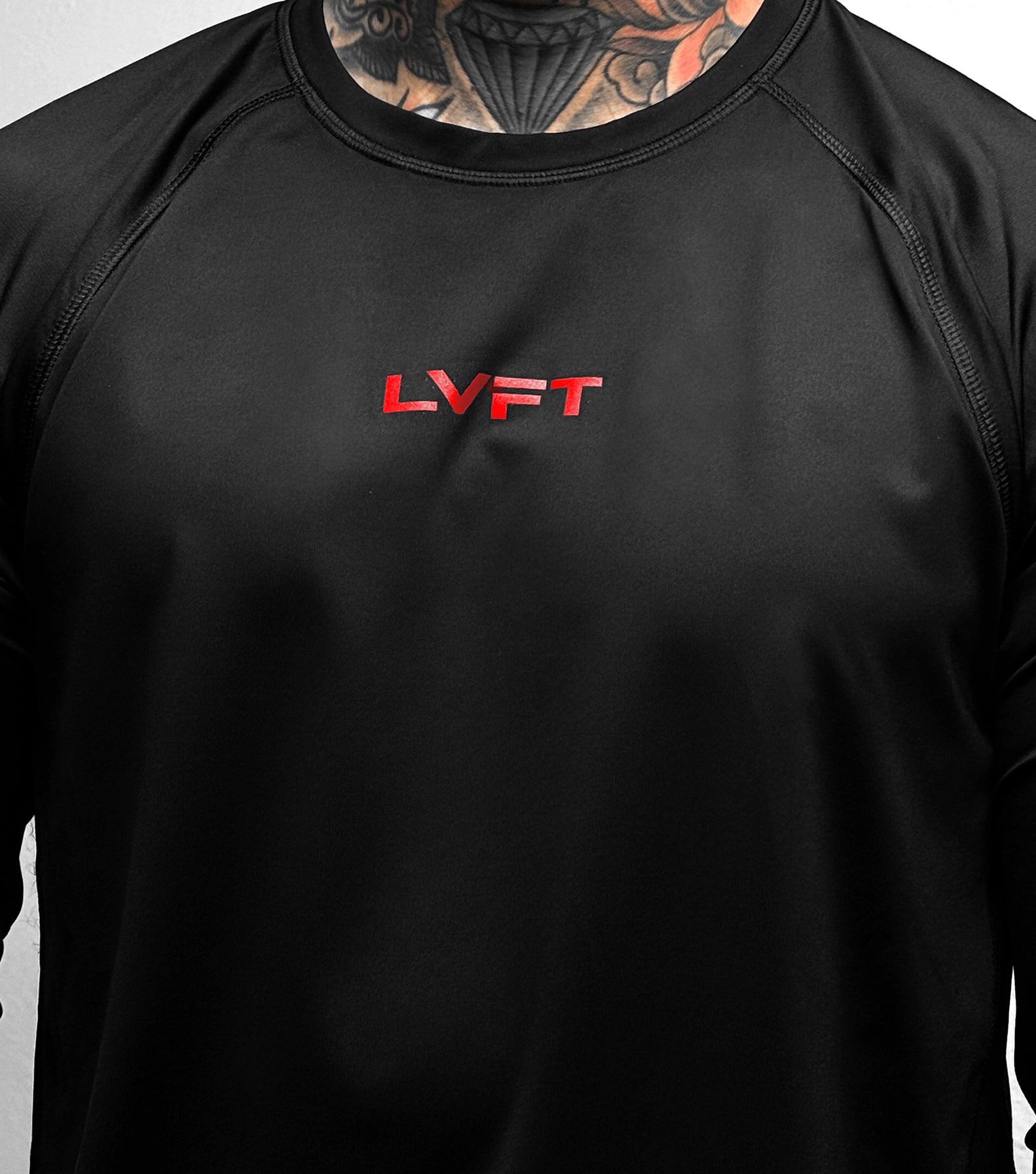 Battle Guard Long Sleeve Rash Guard - Black / Red