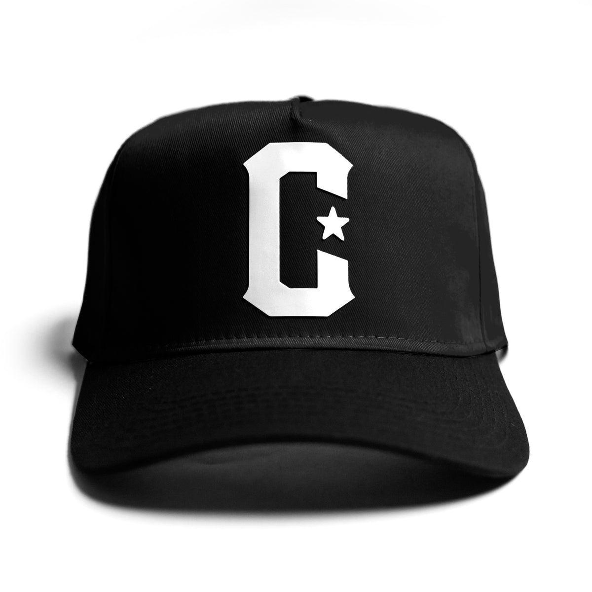 C 5 Panel Snapback - Black