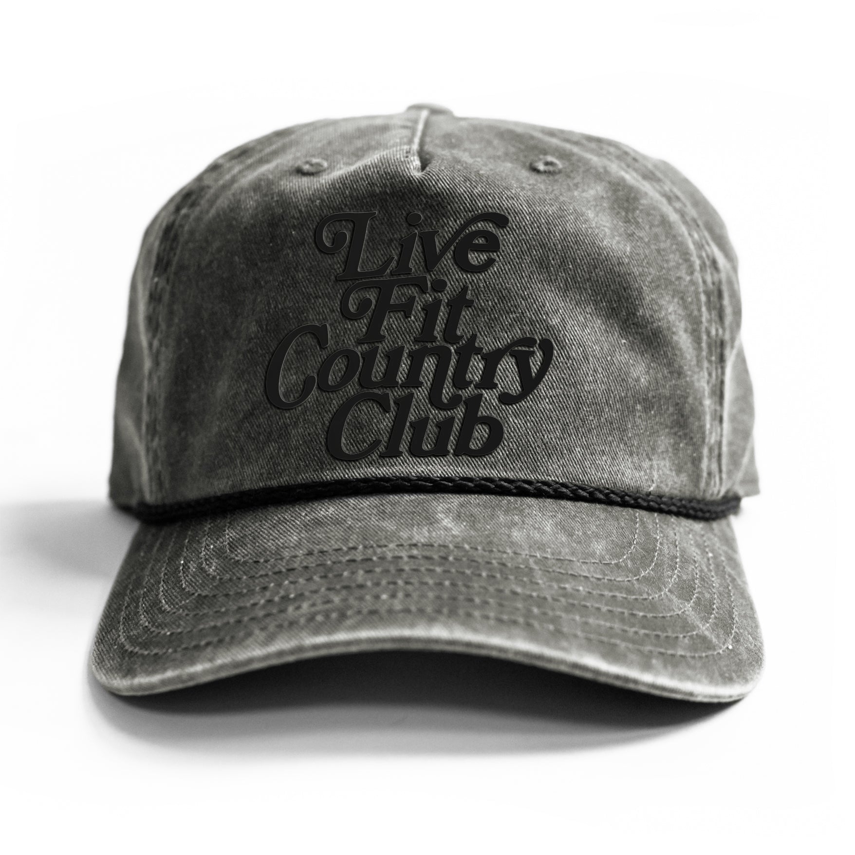 Live Fit. Country Club Denim Rope Snapback - Black / Black