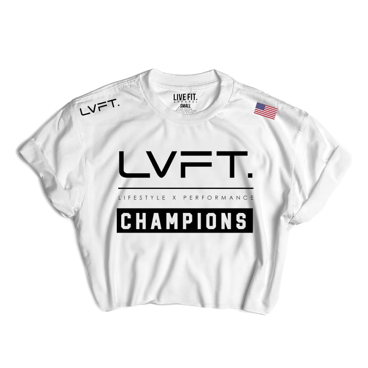 Champions Crop Tee - White