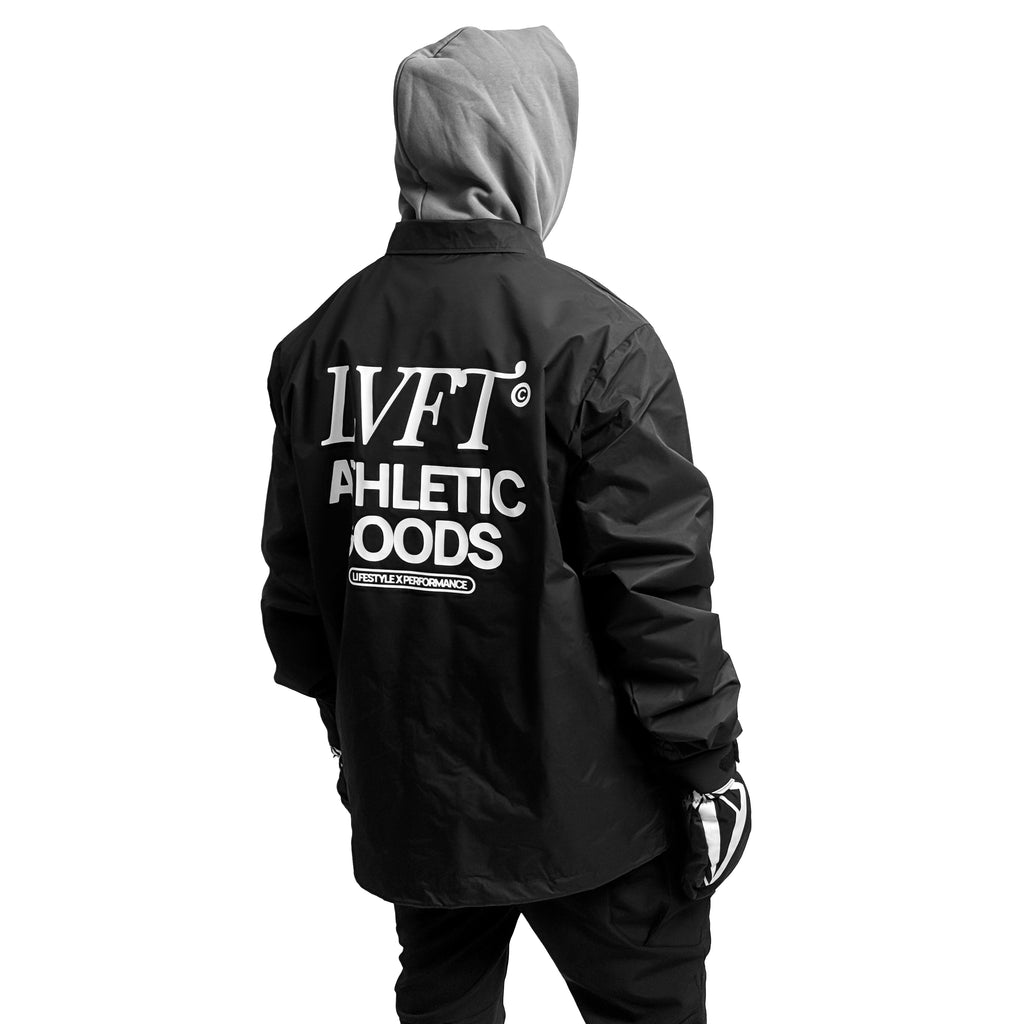 Clubhouse Collared Coach Jacket - Black/White - Live Fit. Apparel