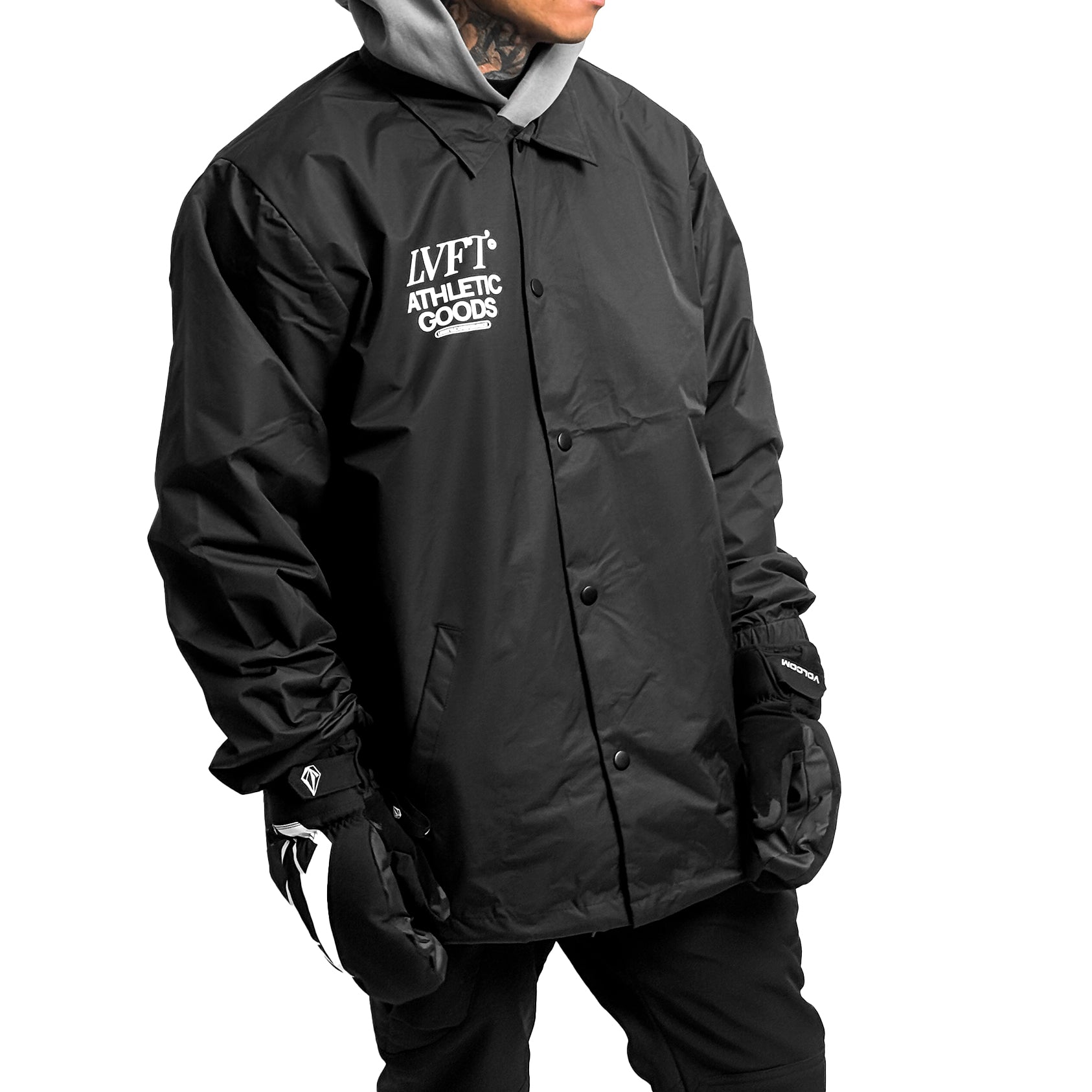 Clubhouse Collared Coach Jacket - Black/White - Live Fit. Apparel