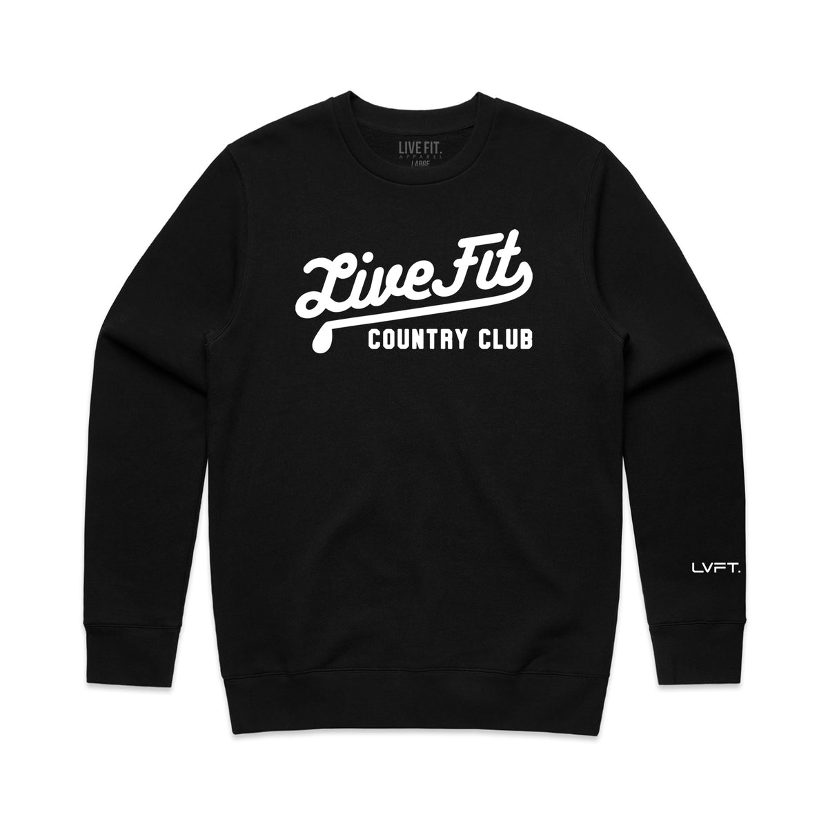 Country Club Letterman Crew - Black