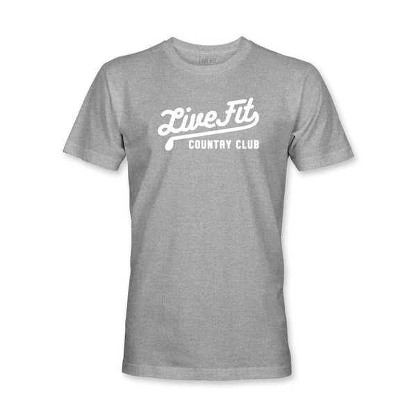 Country Club Letterman Tee Heather Grey Live Fit. Apparel