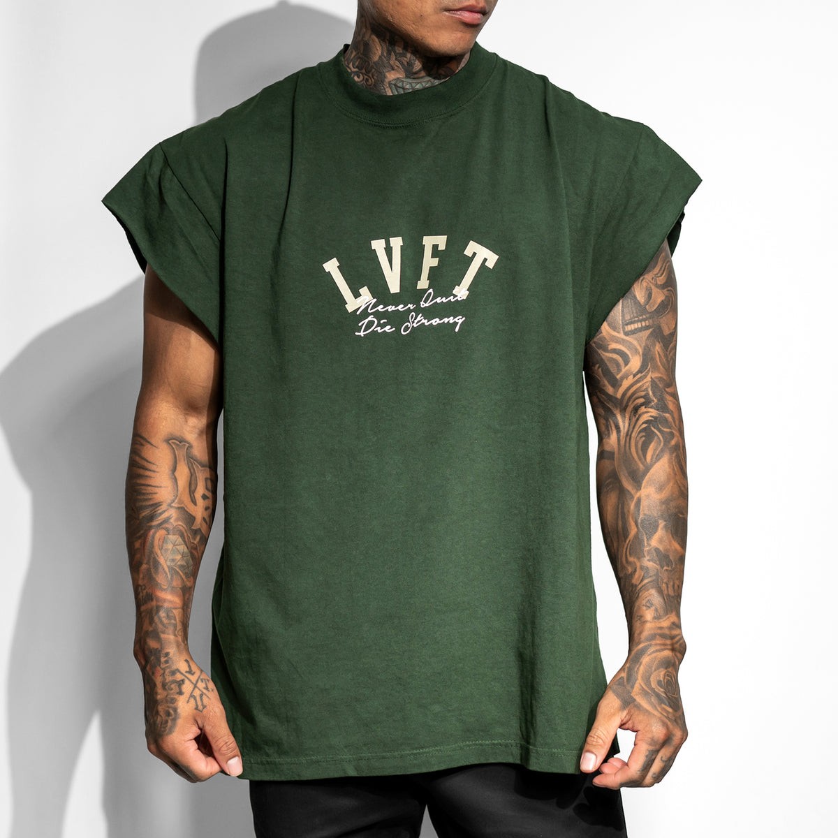 Die Strong Half Sleeve Muscle Tee - Moss