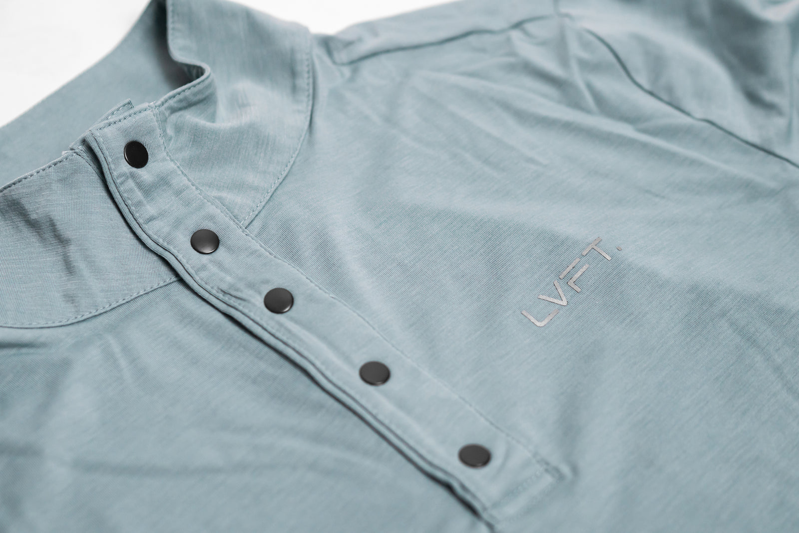 Performance Snap Henley - Seafoam Blue