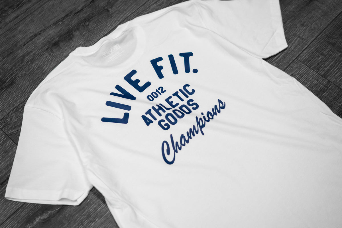 Athletic Goods Tee - White / Blue