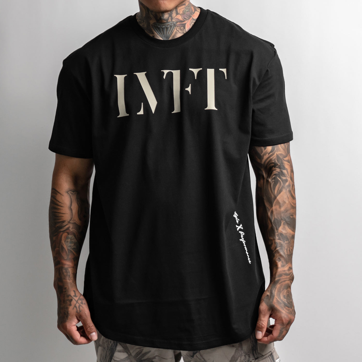 Echo Monochrome Scallop Tee - Black / Khaki