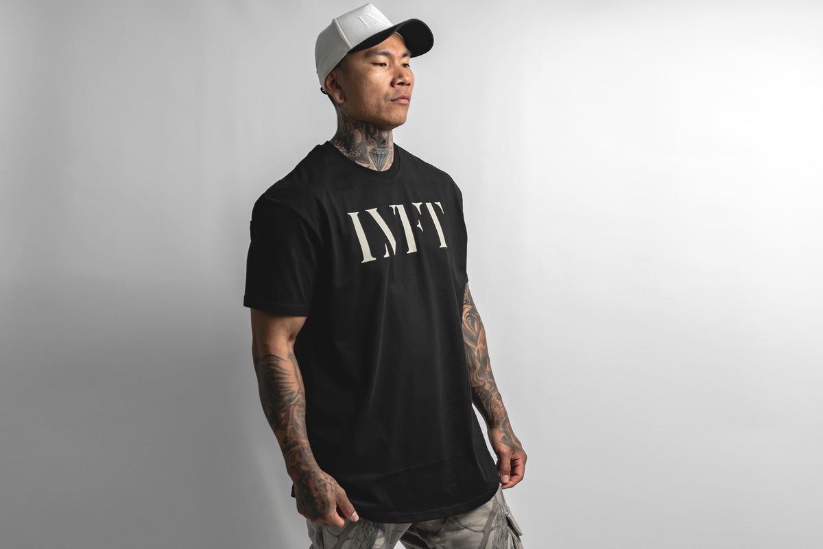 Echo Monochrome Scallop Tee - Black / Khaki