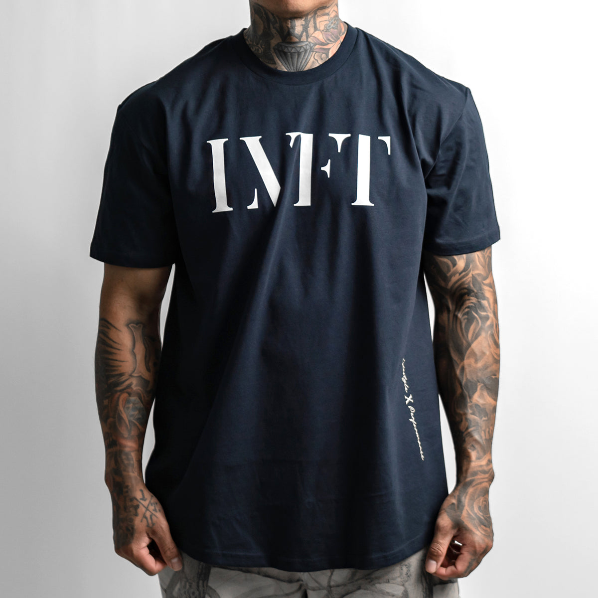 Echo Monochrome Scallop Tee - Navy
