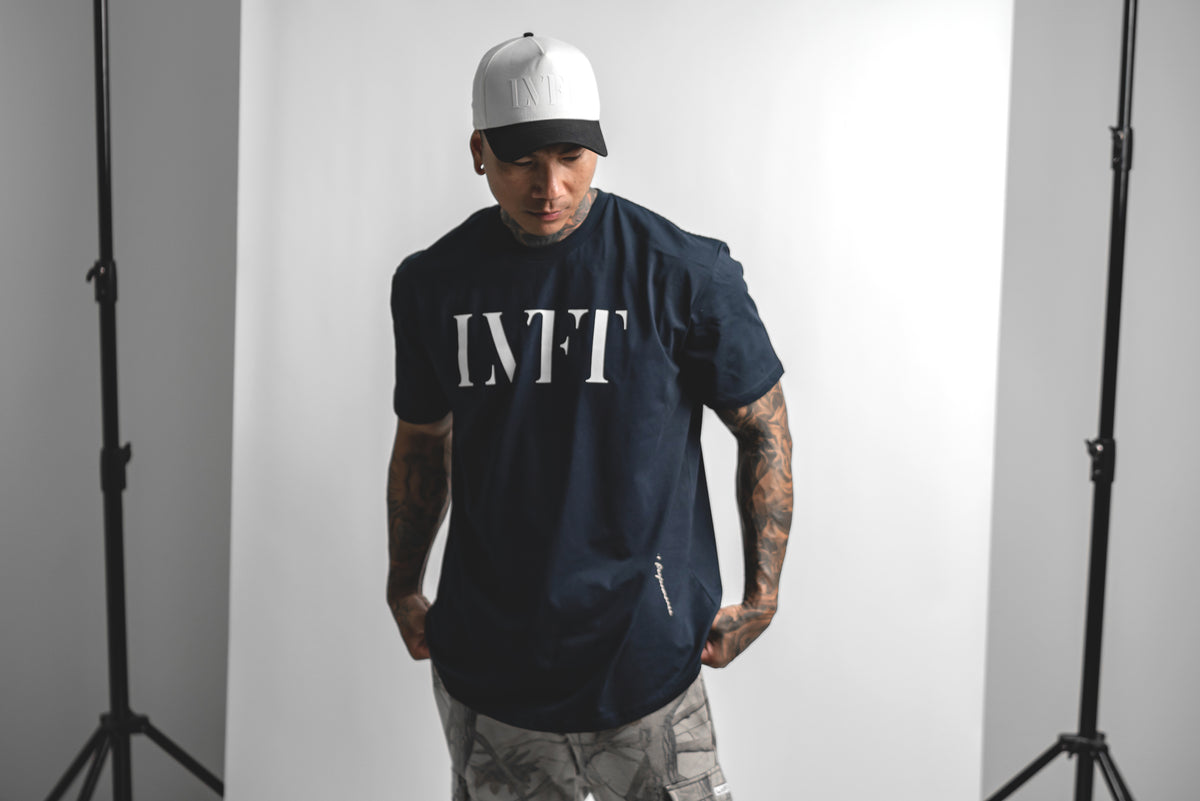 Echo Monochrome Scallop Tee - Navy