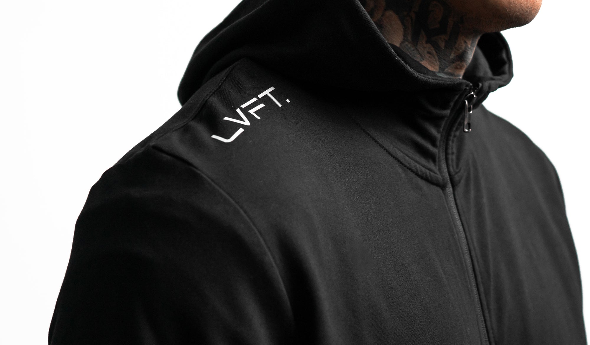 Kinetic Zip-Up Hoodie - Black