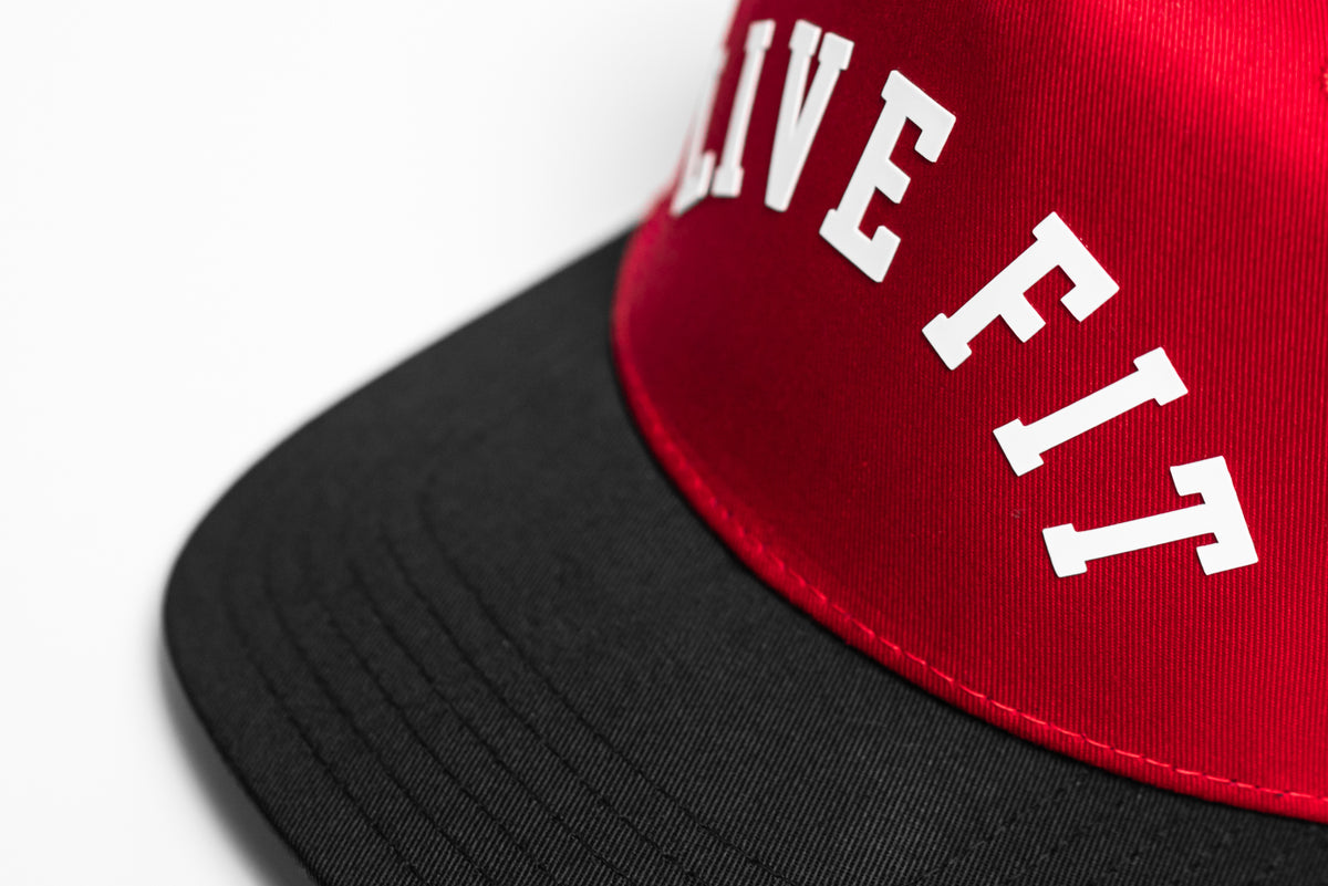 Live Fit. 5 Panel Snapback - Red / Black
