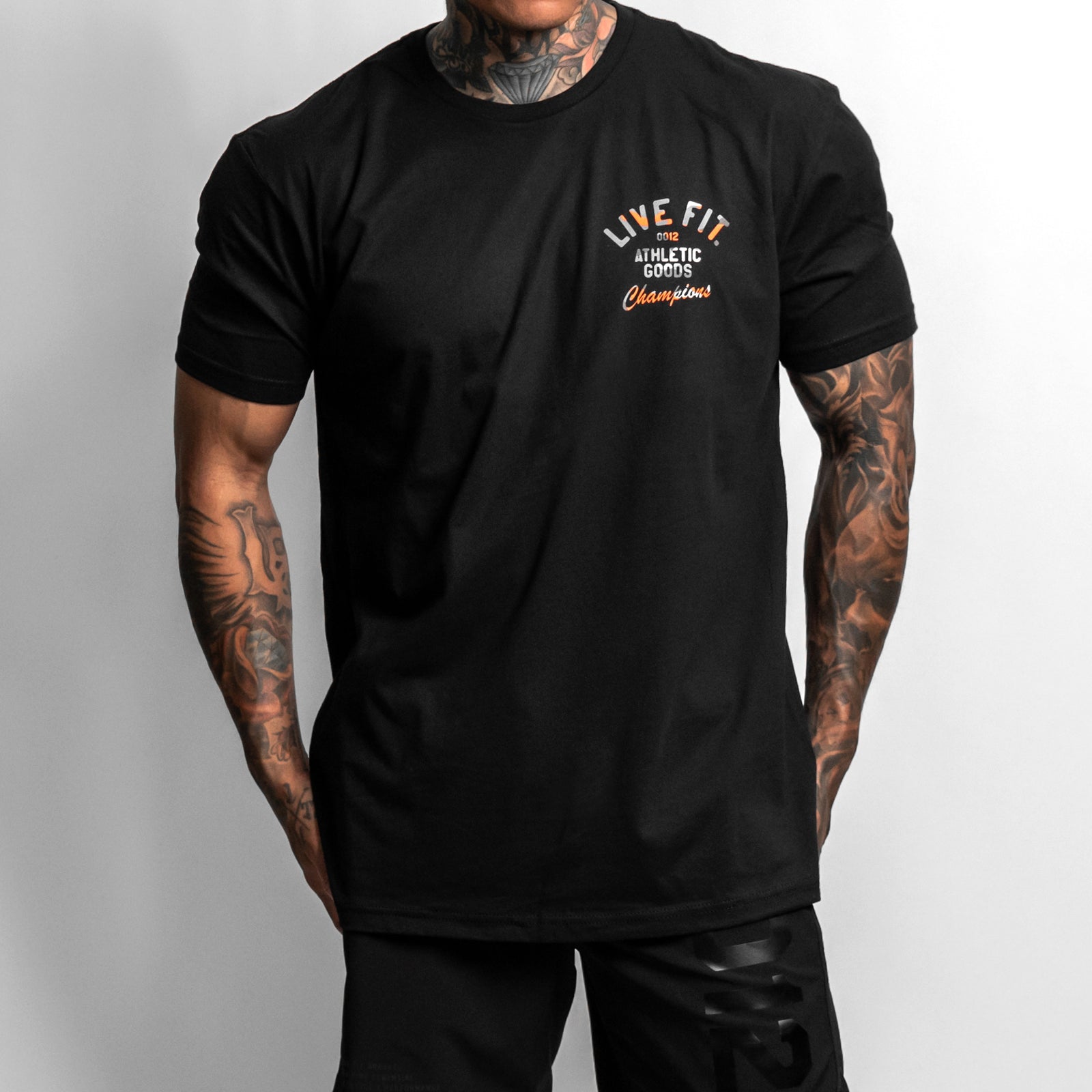 Athletic Goods Tee Black - Orange Camo