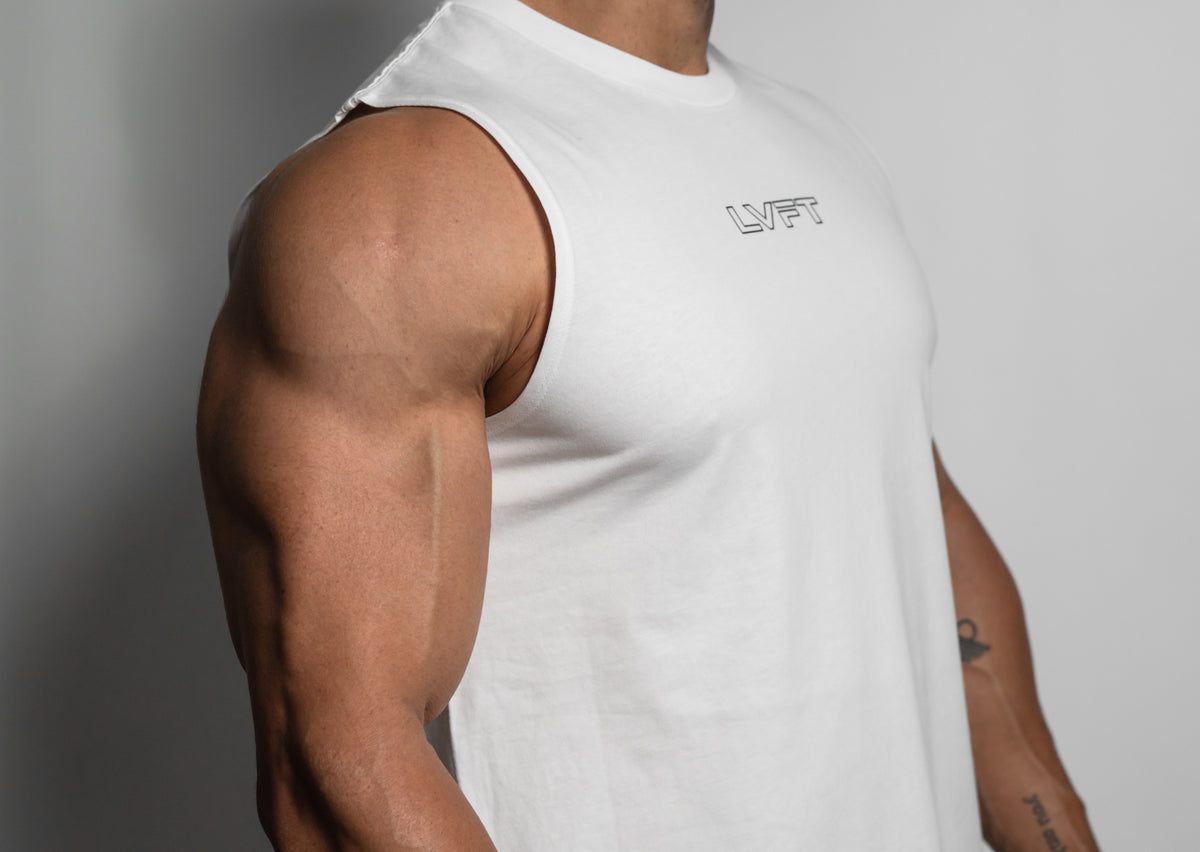 Slate Scallop Tank - White