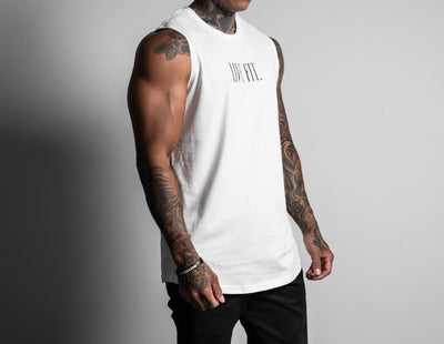 Offset Muscle Tank - White