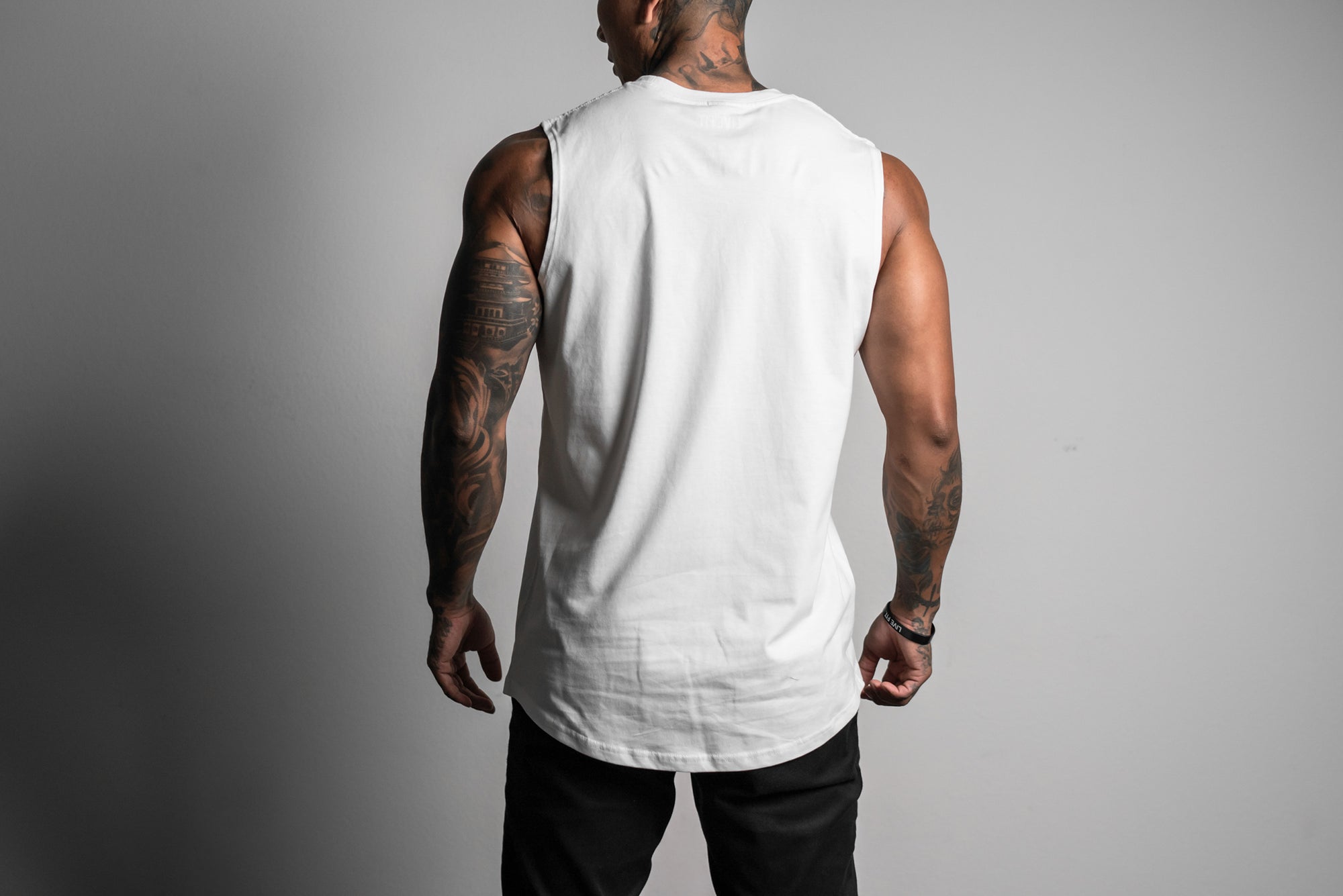 Offset Muscle Tank - White