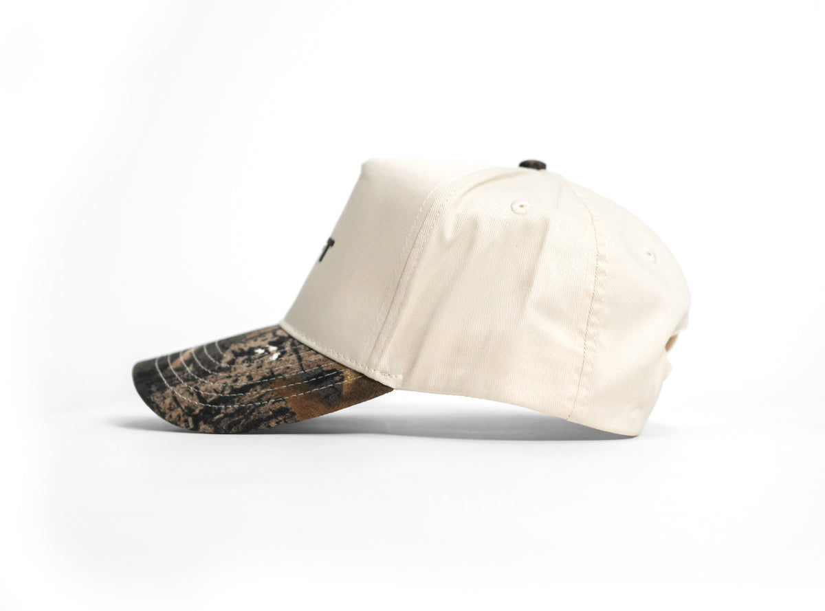 Slate Two Tone 5 Panel - Beige / Tree Camo