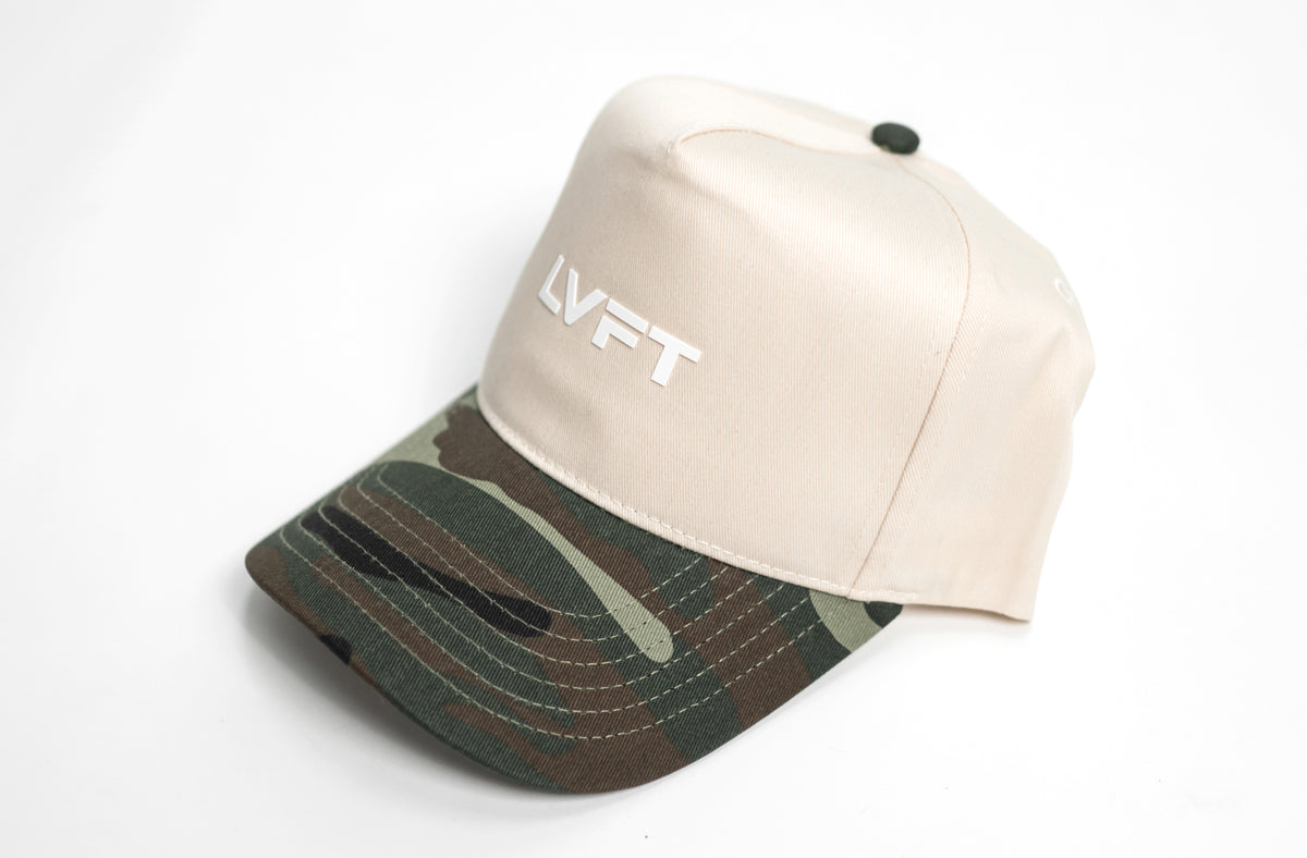 Slate Two Tone 5 Panel - Beige / Woodland Camo