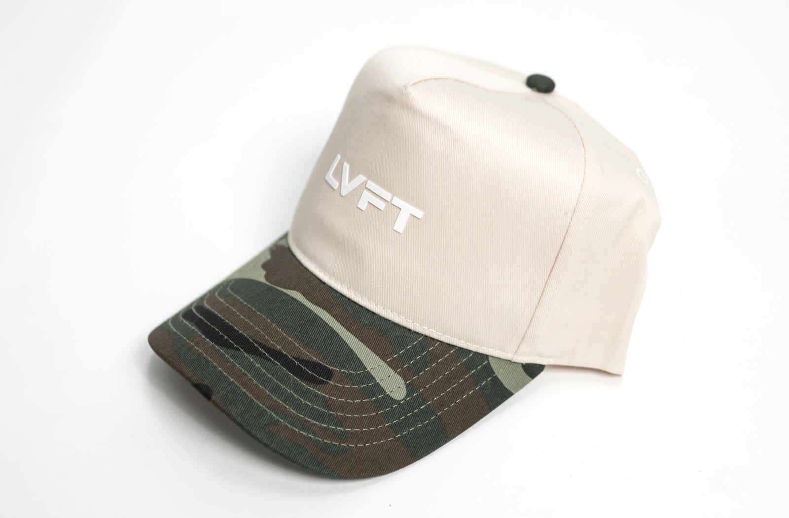 Slate Two Tone 5 Panel - Beige / Woodland Camo