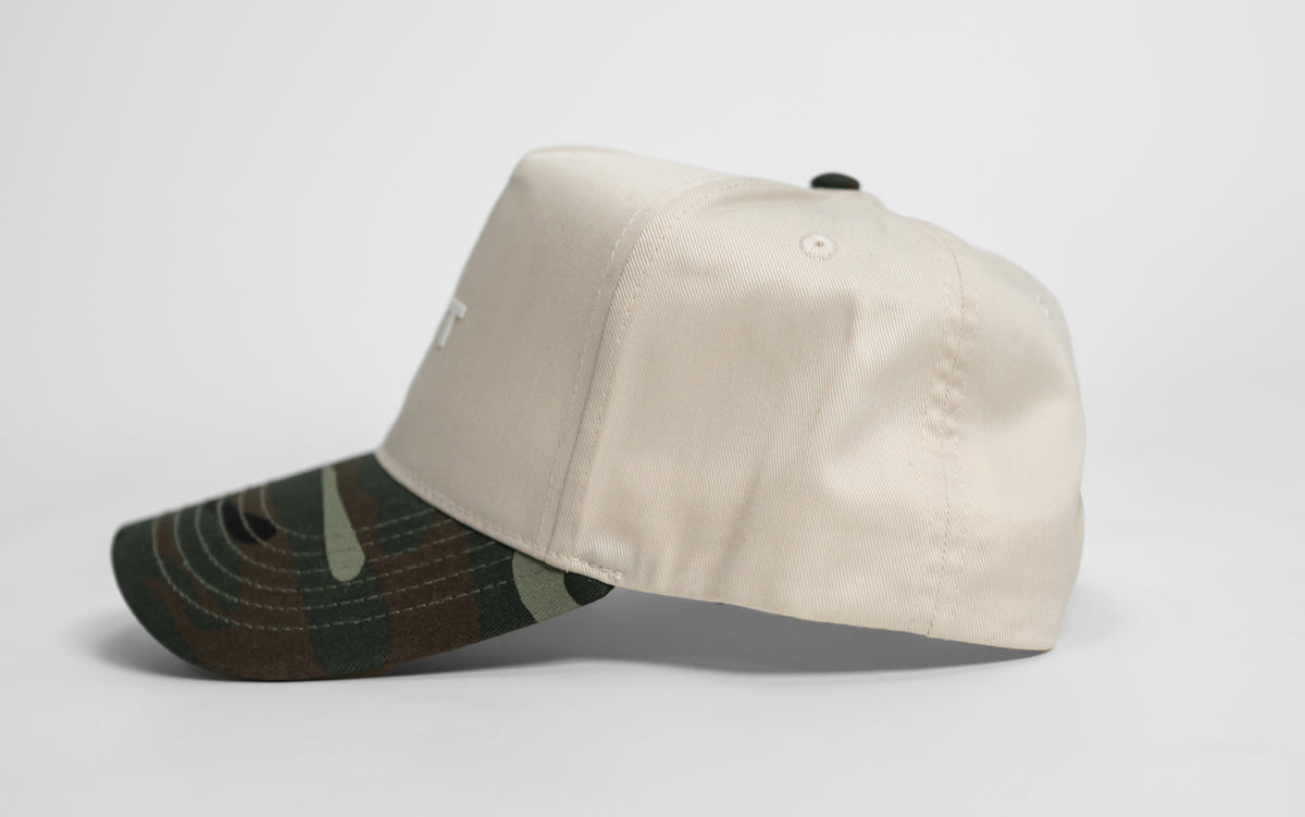 Slate Two Tone 5 Panel - Beige / Woodland Camo