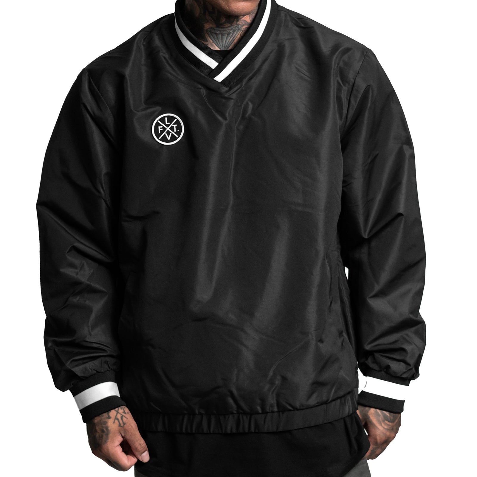 Prestige V-Neck Windbreaker - Black