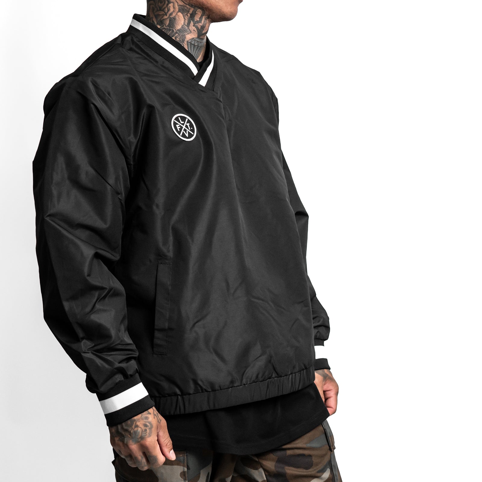 Prestige V-Neck Windbreaker - Black