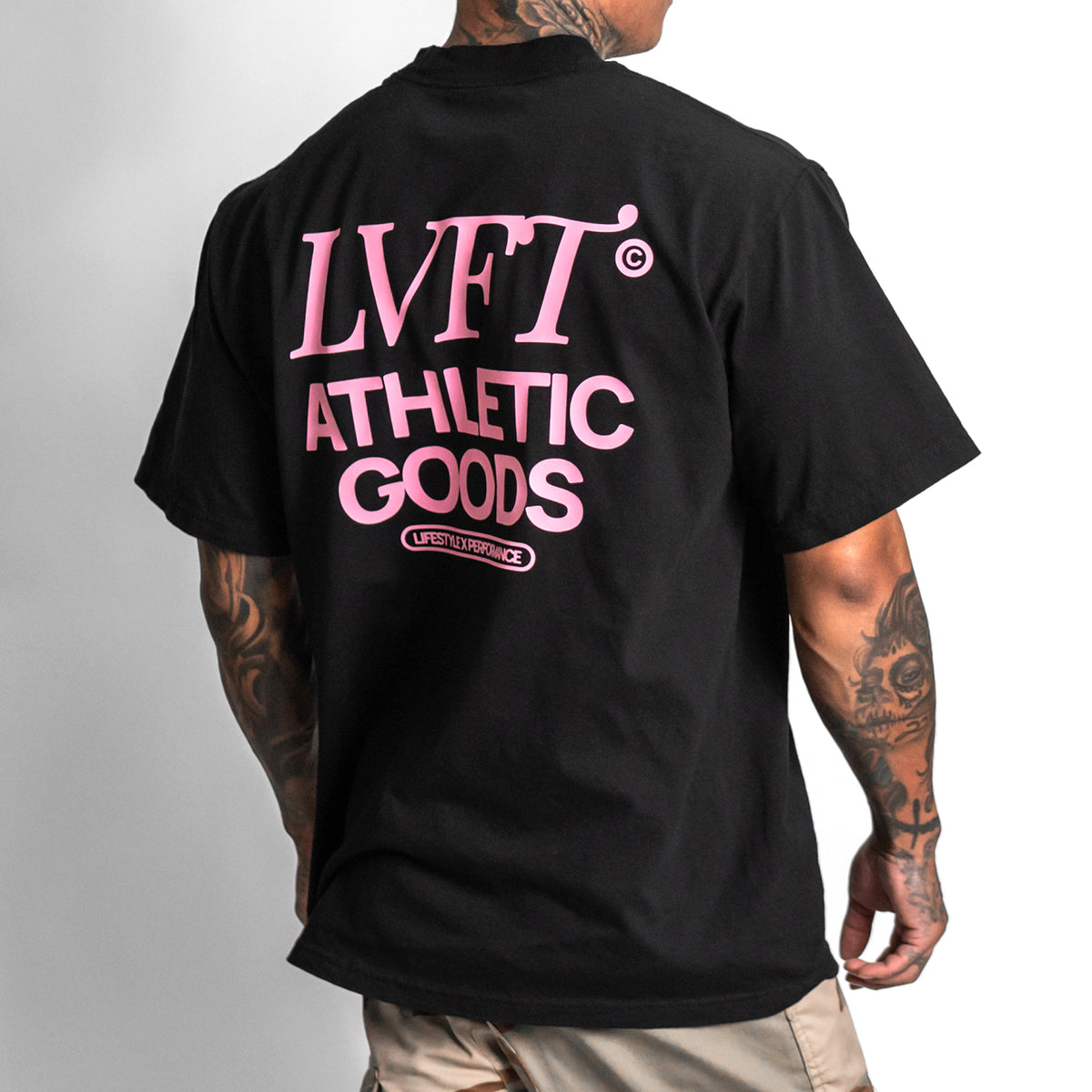 Athletic Goods Clubhouse Heavy Tee - Black / Bubblegum