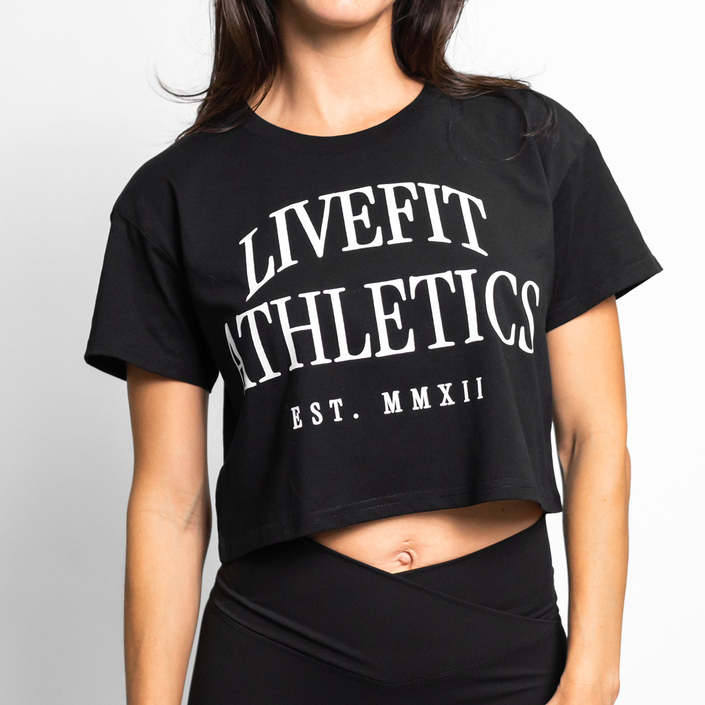 Oxford Crop Tee - Black
