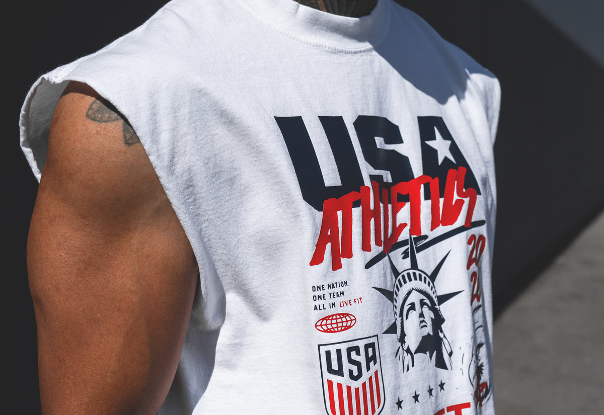 USA Anniversary Muscle Tank - White
