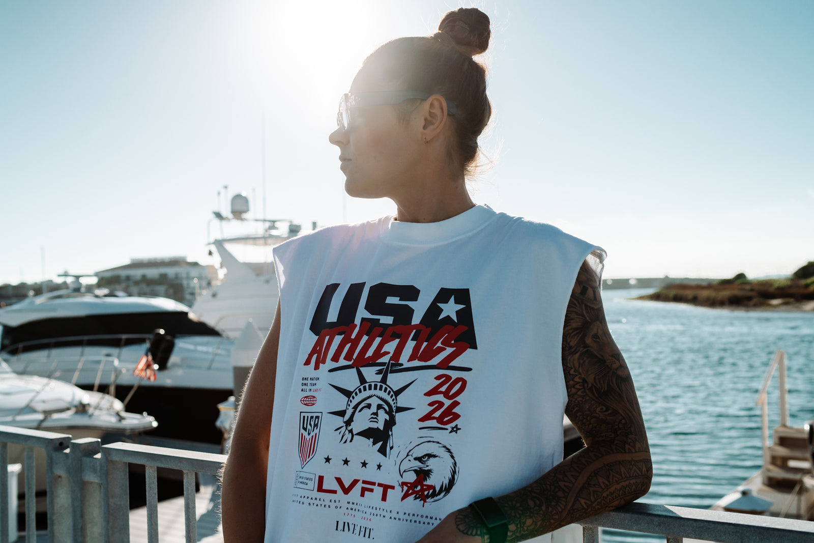 USA Anniversary Muscle Tank - White
