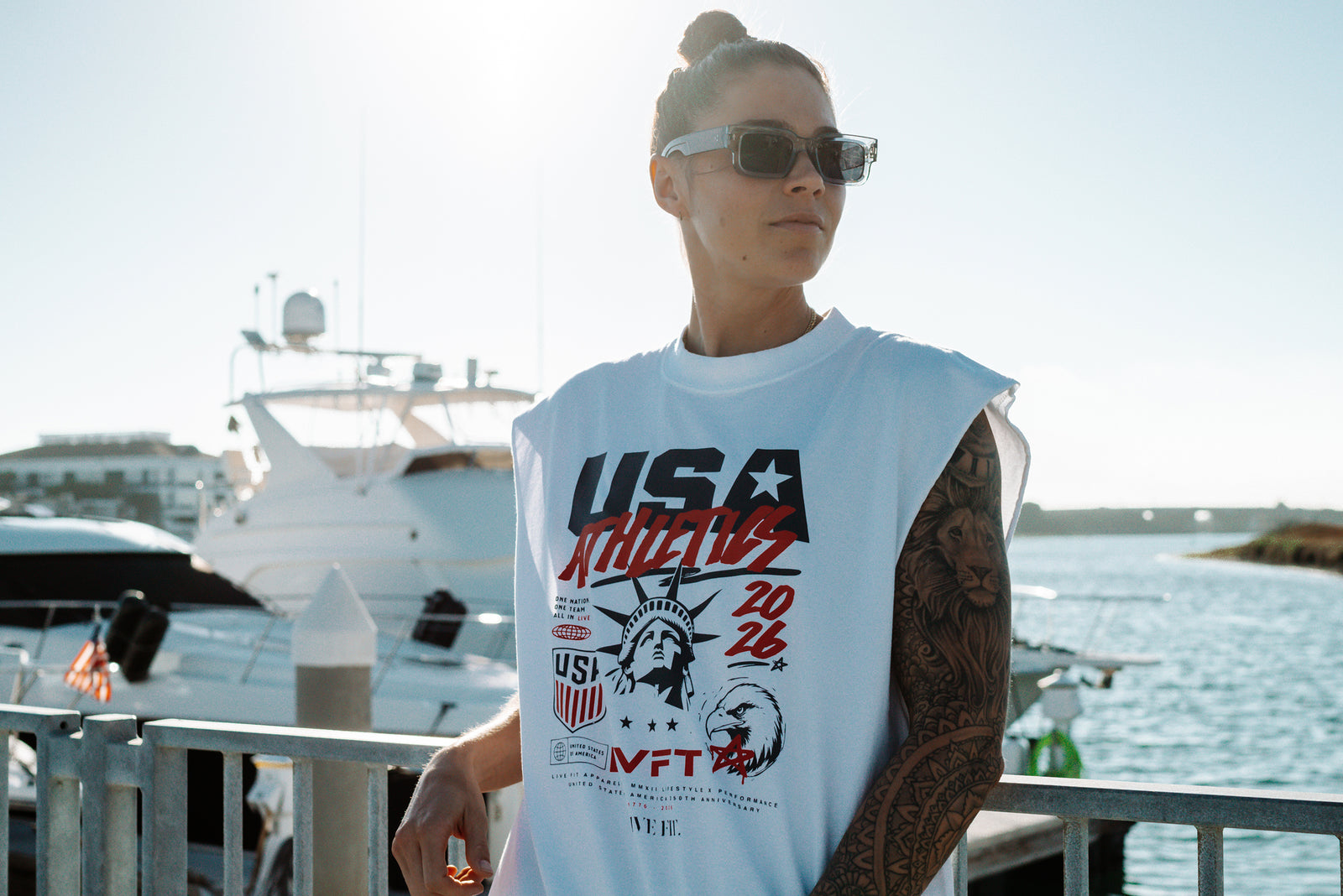USA Anniversary Muscle Tank - White
