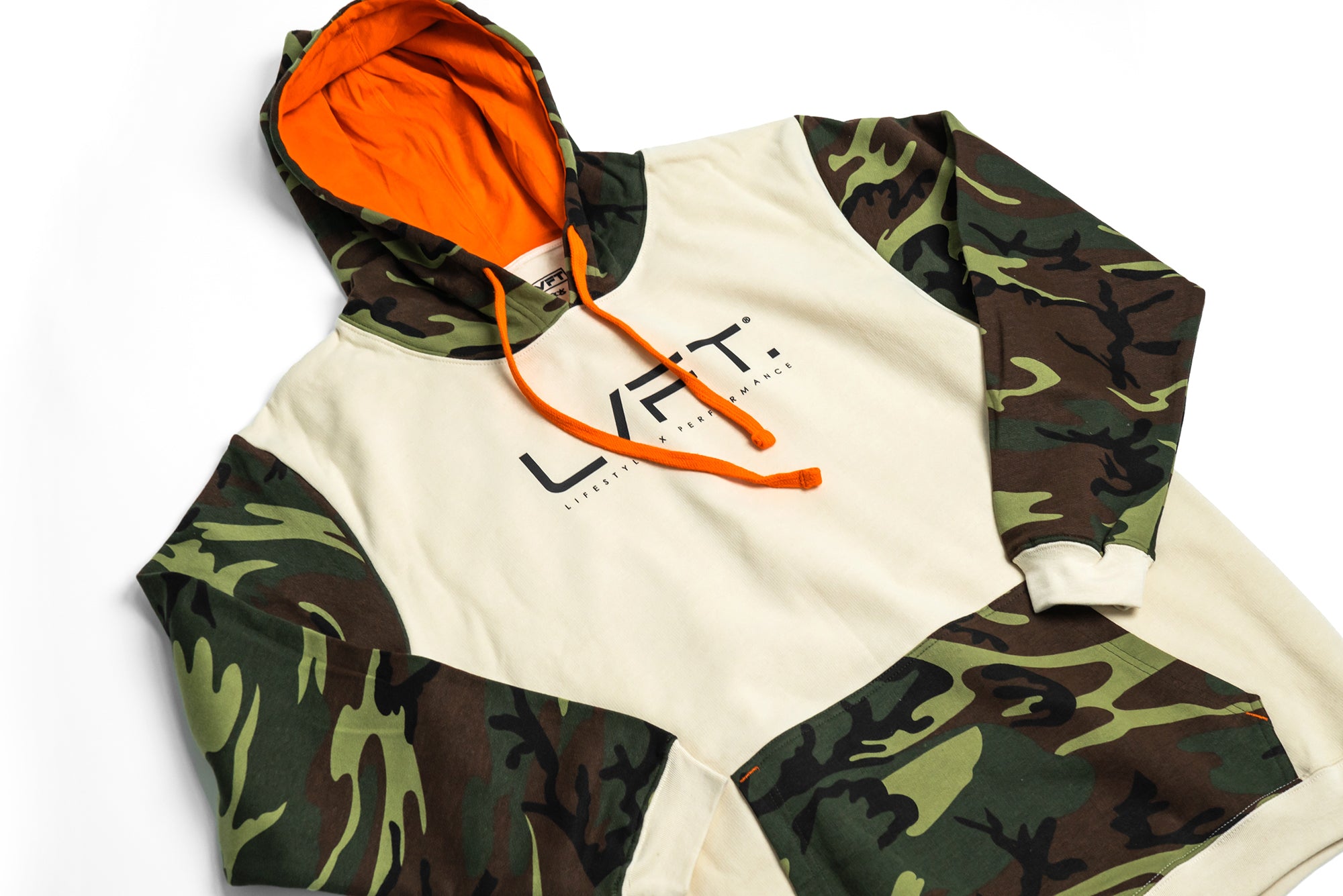 Lifestyle Hoodie - Green Camo / Beige /Orange