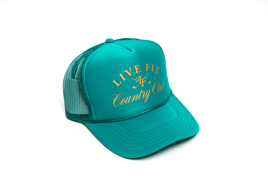 Country Club Foam Trucker - Turquoise Gold