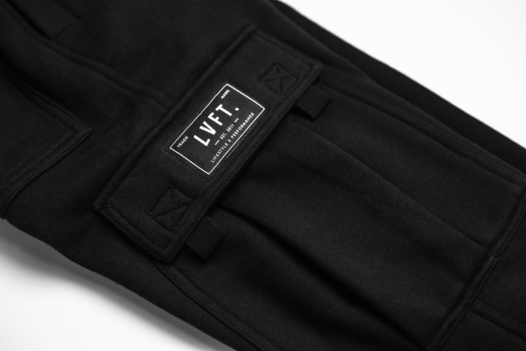 Heavy Fleece Cargo Pants - Black