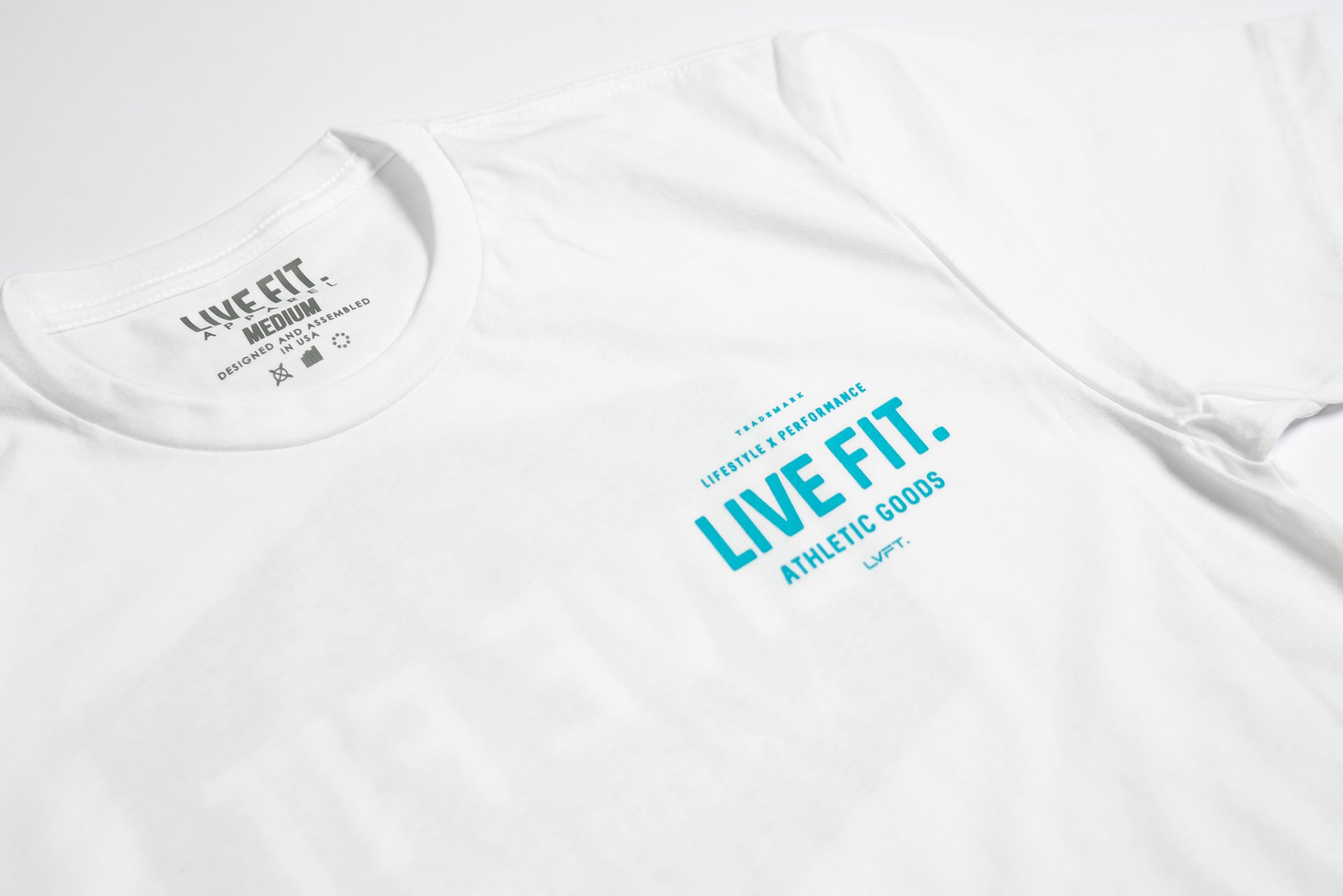 Work Badge Tee - White/Teal