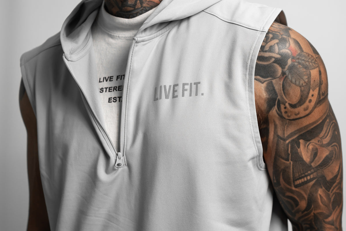 Fundamentals Sleeveless Hoodie - Silver