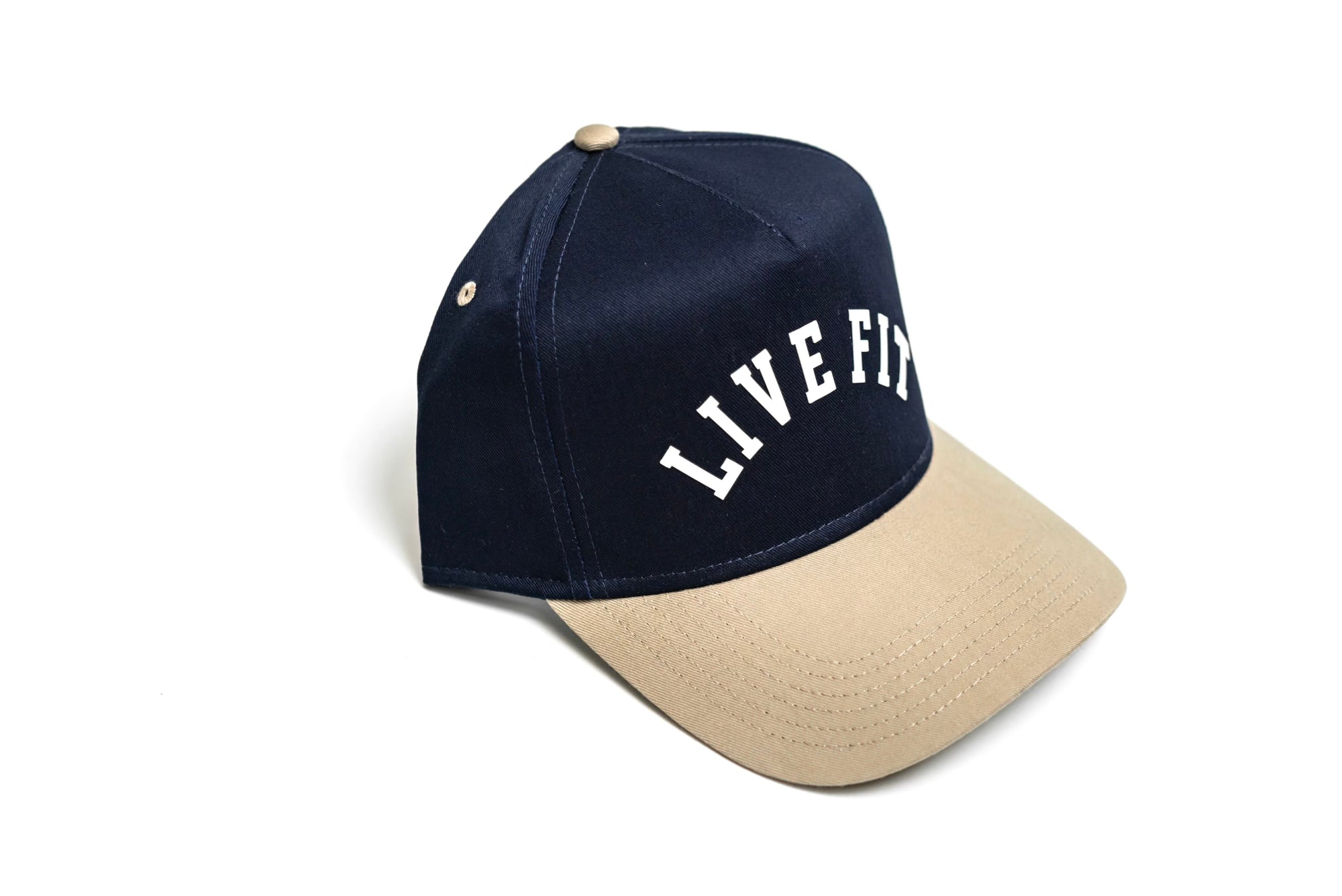 Live Fit. 5 Panel Snapback - Navy / Khaki