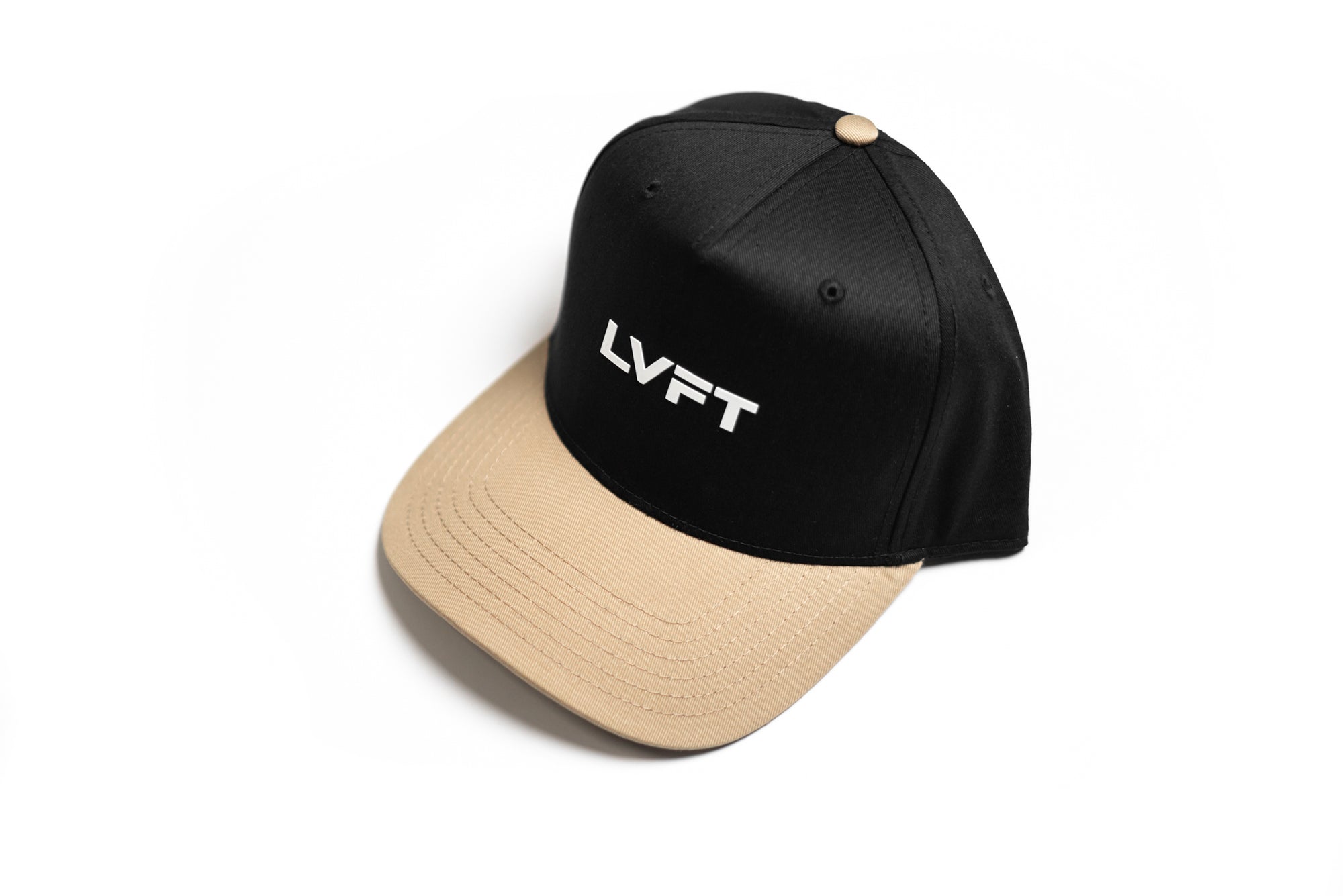 Slate 5 Panel Structured Cap - Black/Beige