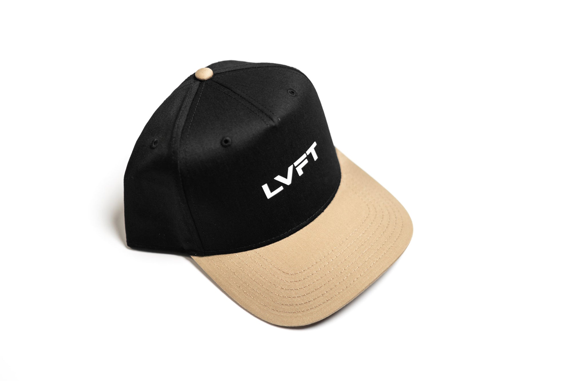 Slate 5 Panel Structured Cap - Black/Beige