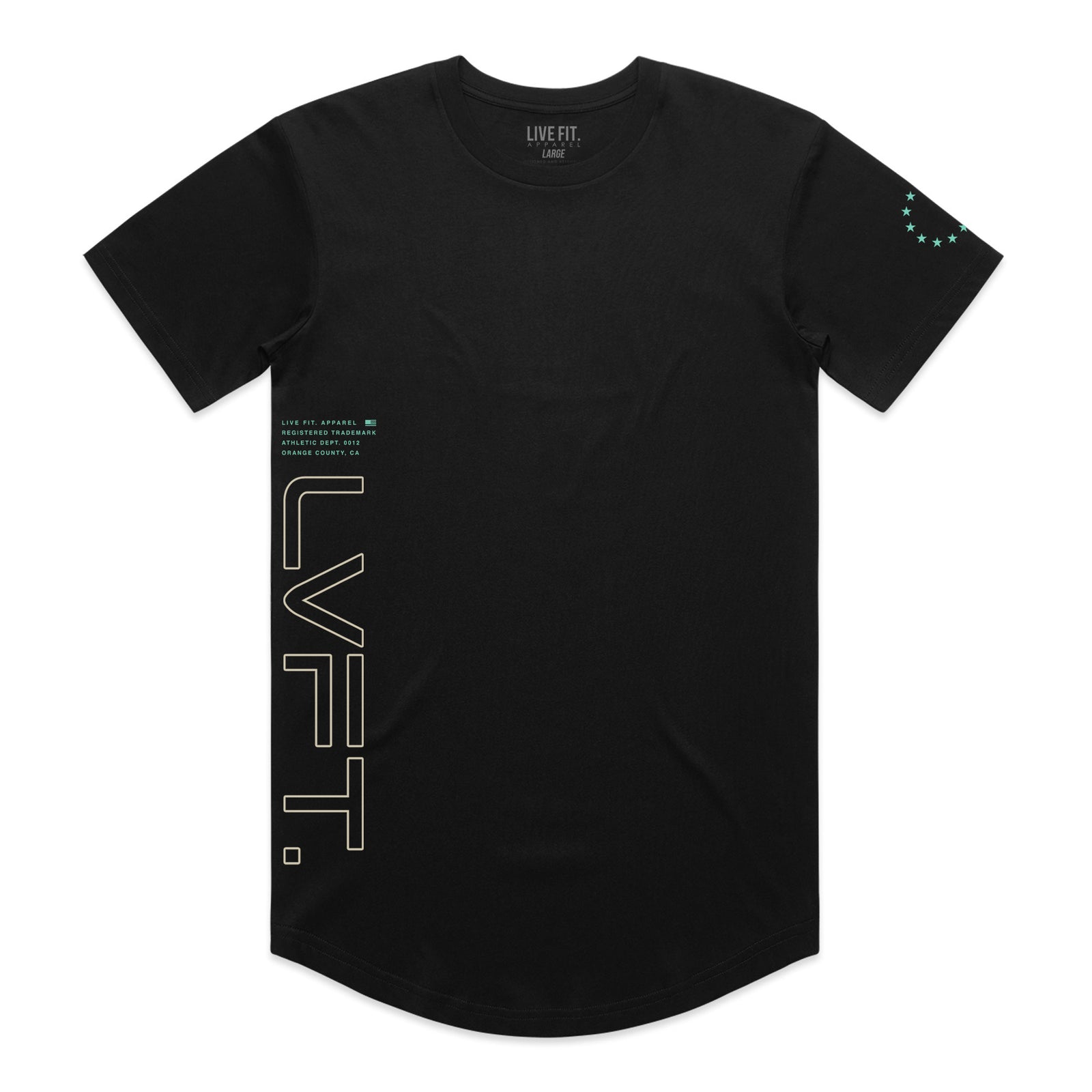 Dynamic Scallop Tee - Black / Mint