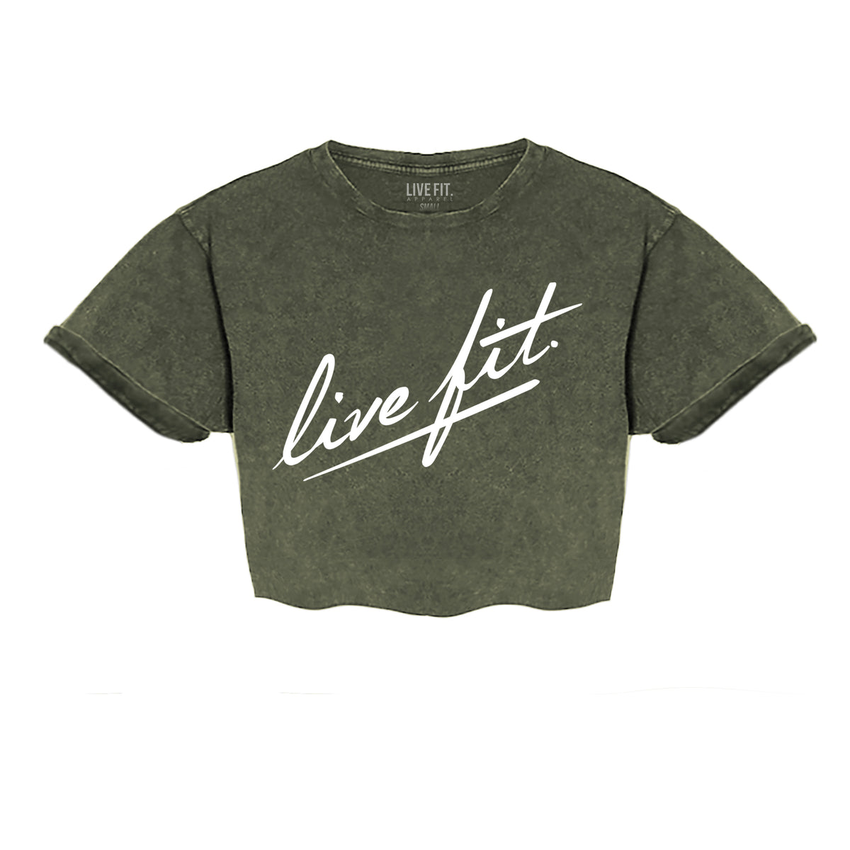 Strike Crop Tees - Vintage Olive