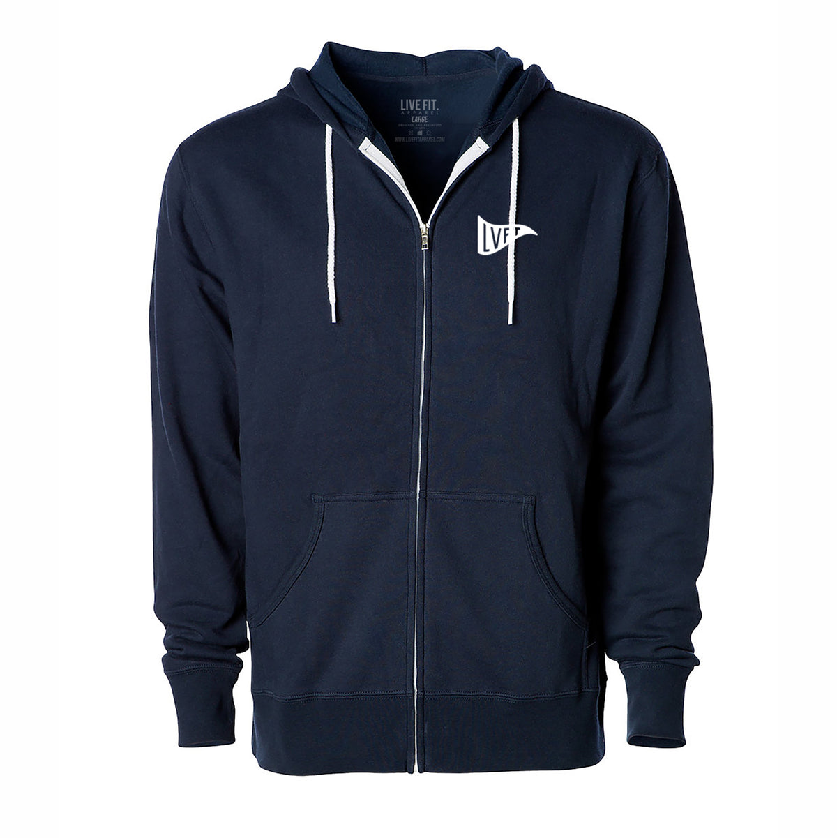 Flag Post Zip Up - Navy