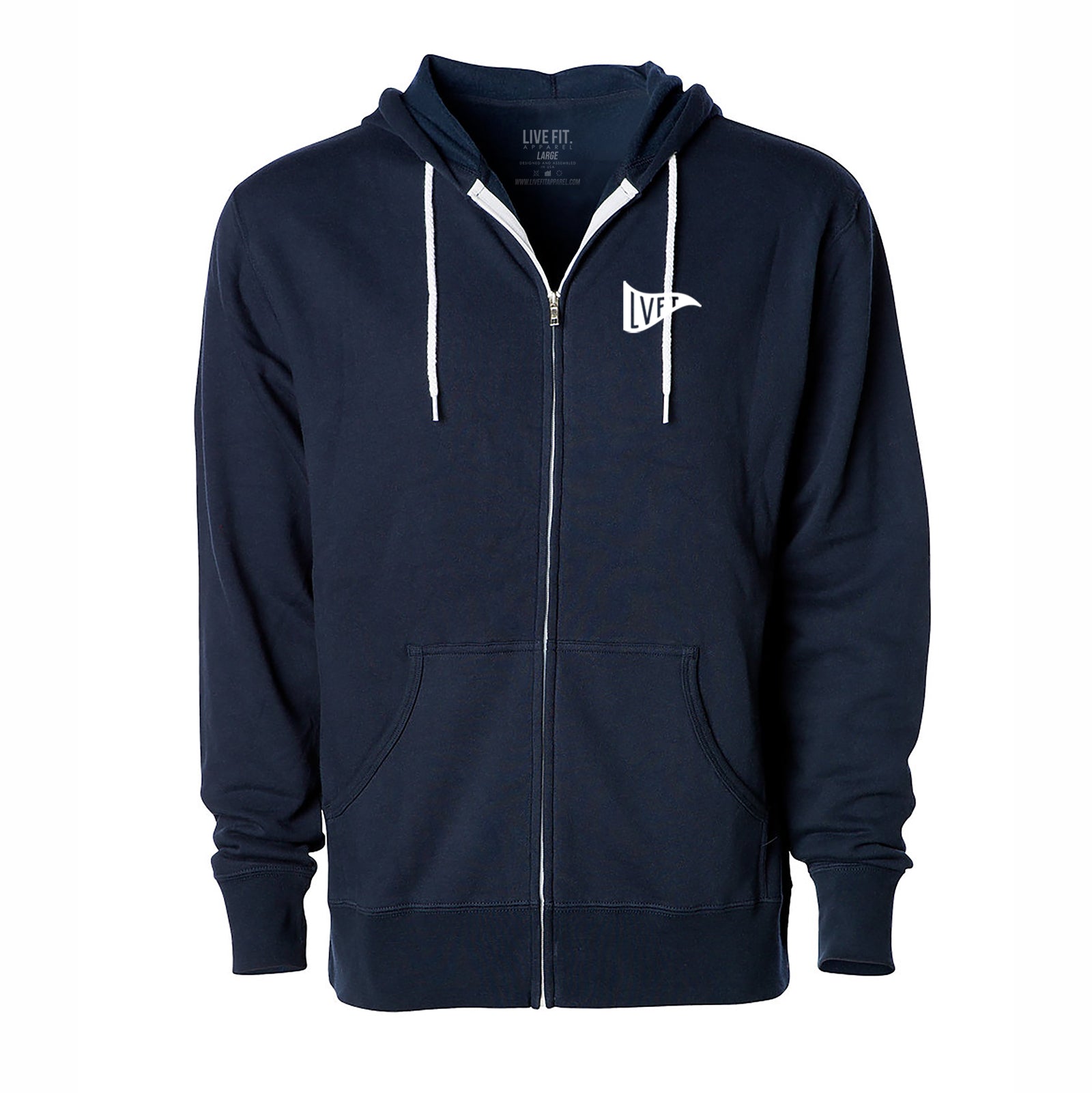 Flag Post Zip Up - Navy