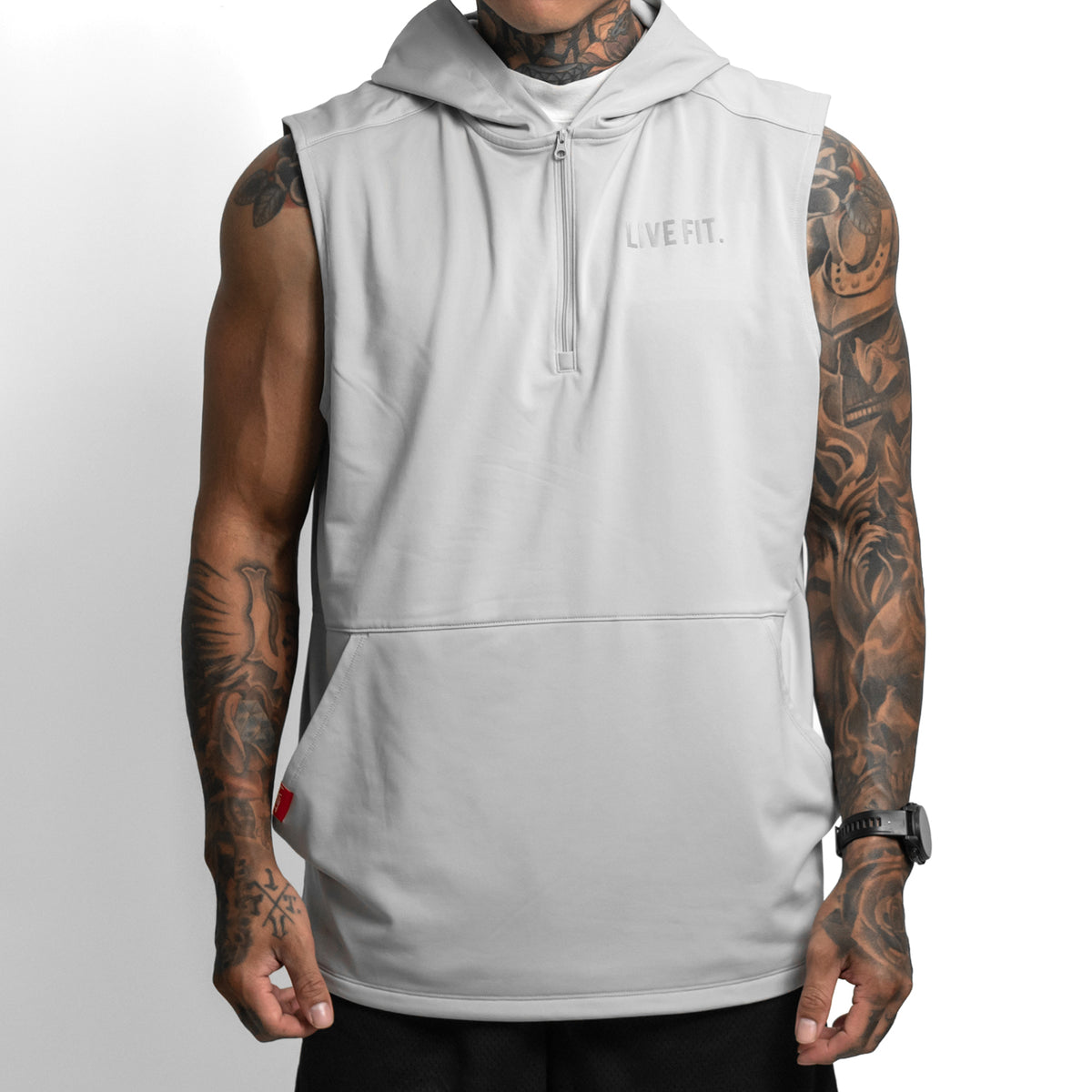 Fundamentals Sleeveless Hoodie - Silver