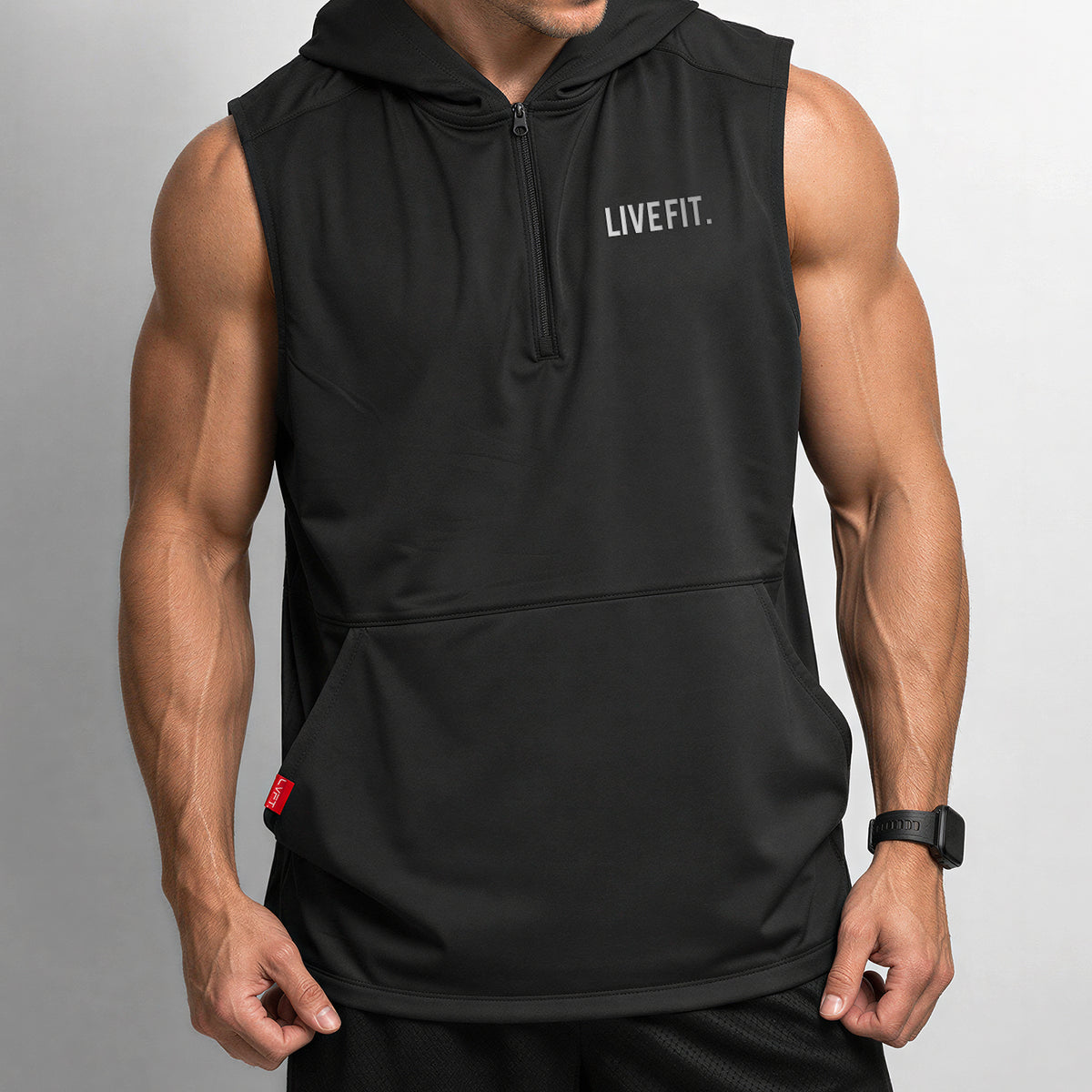 Fundamentals Sleeveless Hoodie - Black