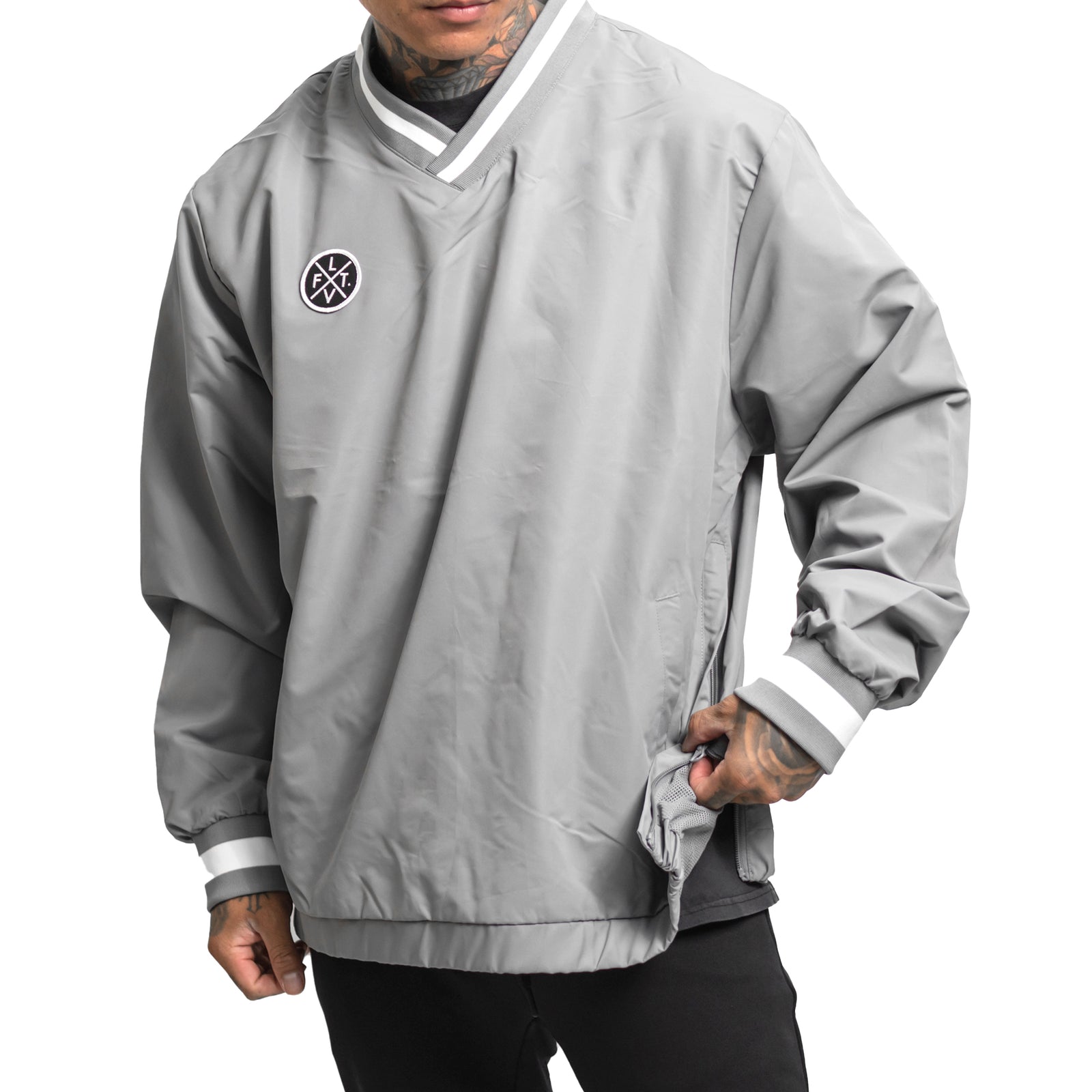 Prestige V-Neck Windbreaker - Grey