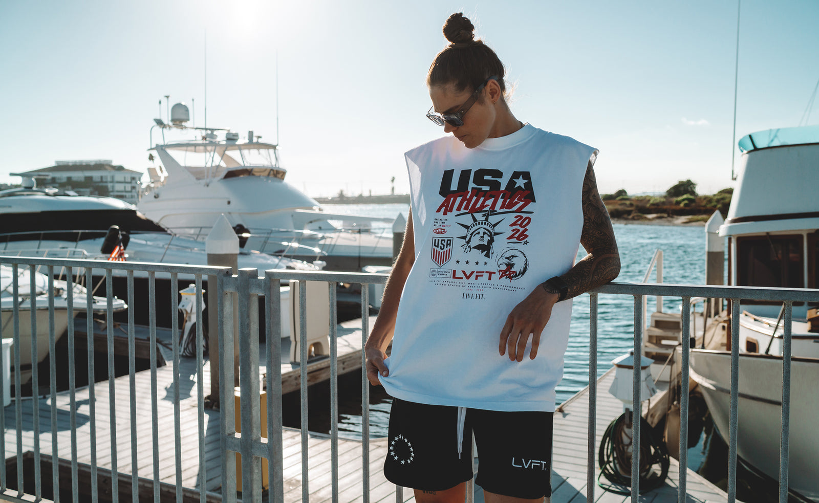 USA Anniversary Muscle Tank - White