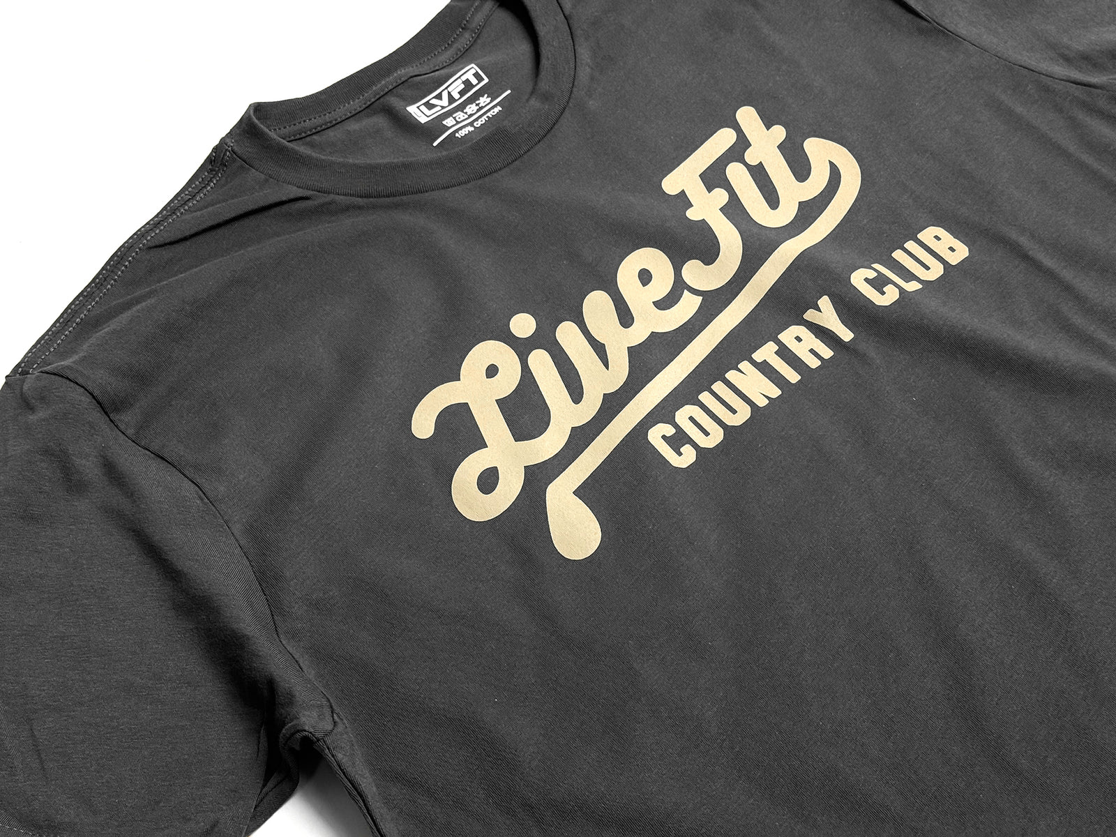 Country Club Letterman Tee - Heavy Metal / Khaki