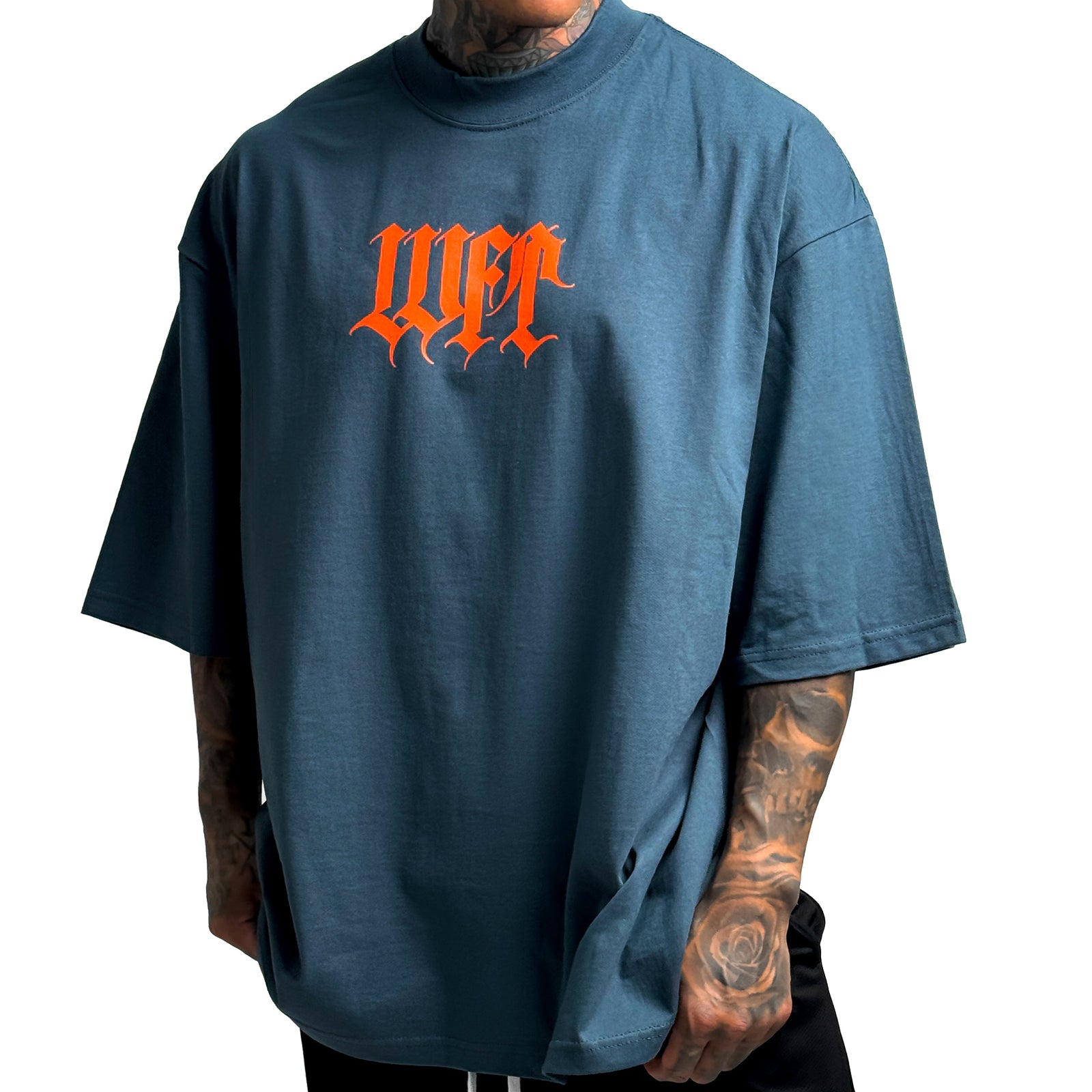 Mystik Pump Tee - Slate Blue / Orange